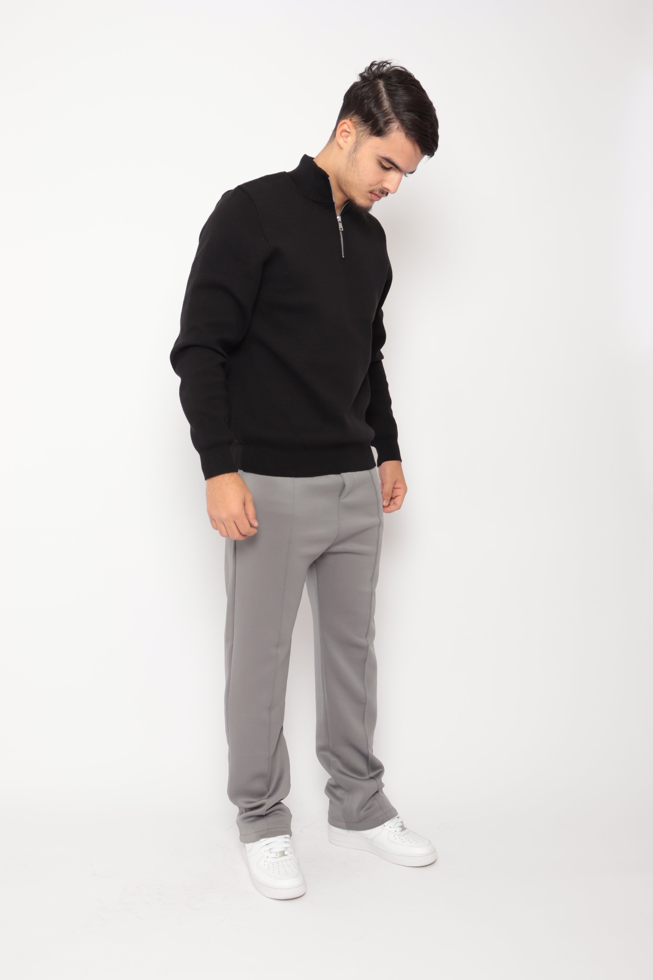 Pull à zip texturé - noir - NO LIMIT