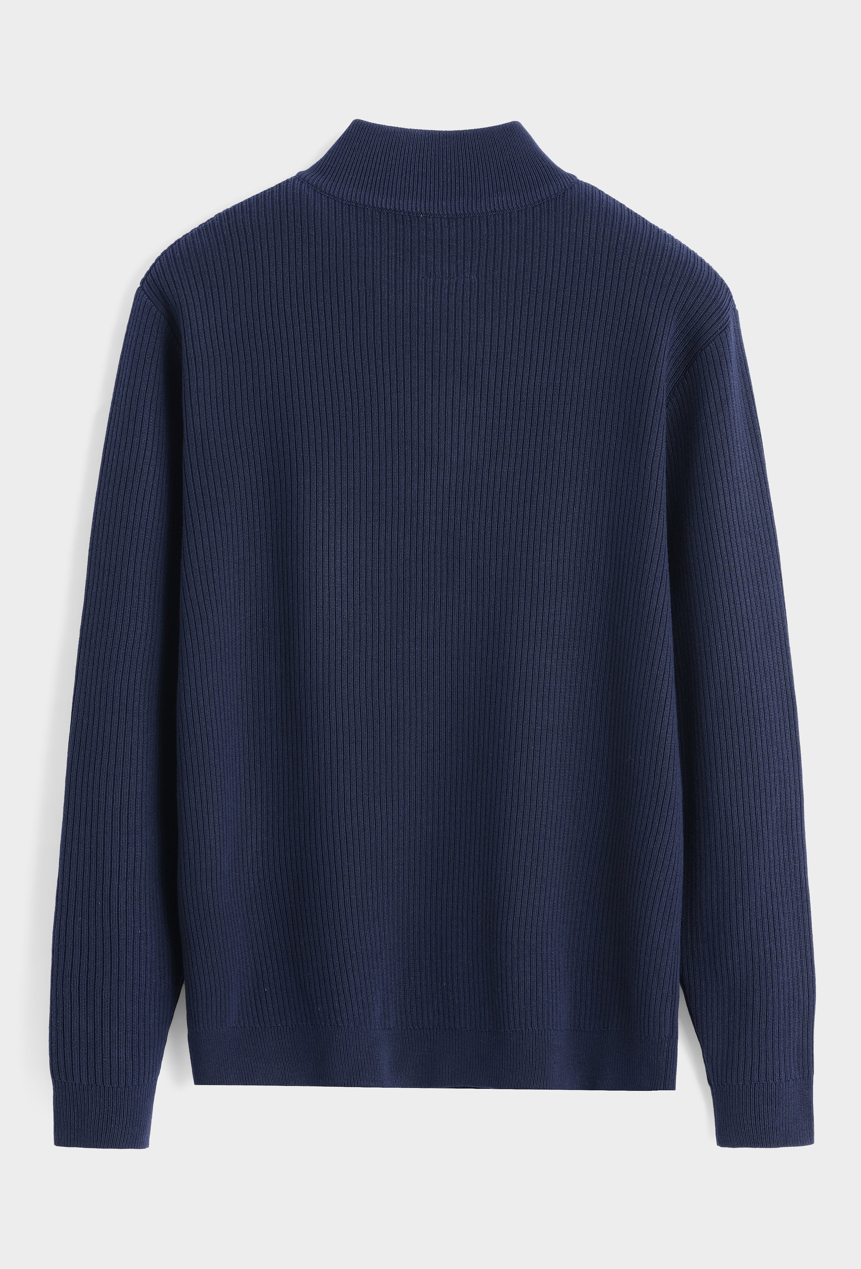 Pull zip à reliefs - bleu marine - NO LIMIT