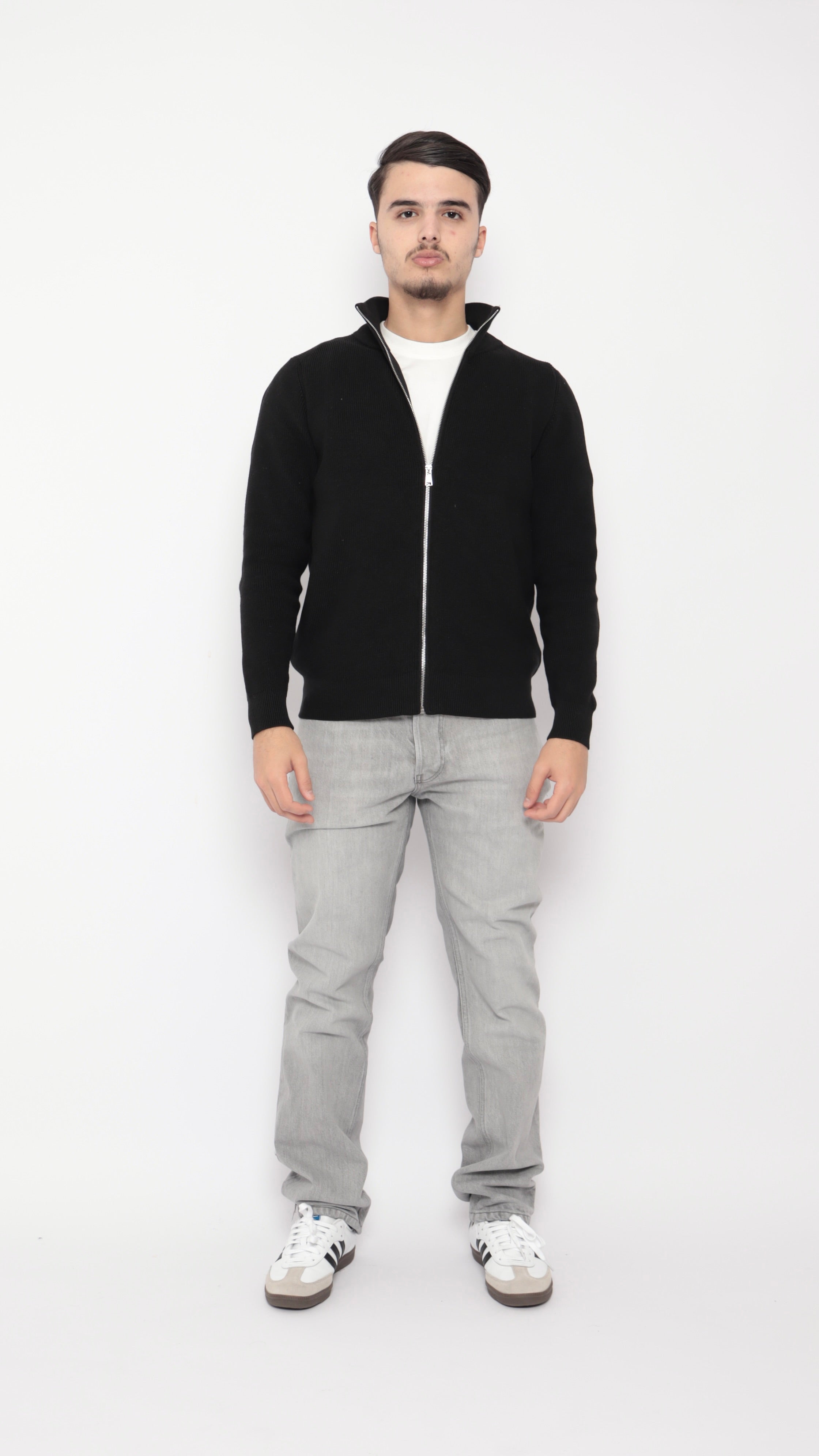 Veste maille texturé - noir - NO LIMIT