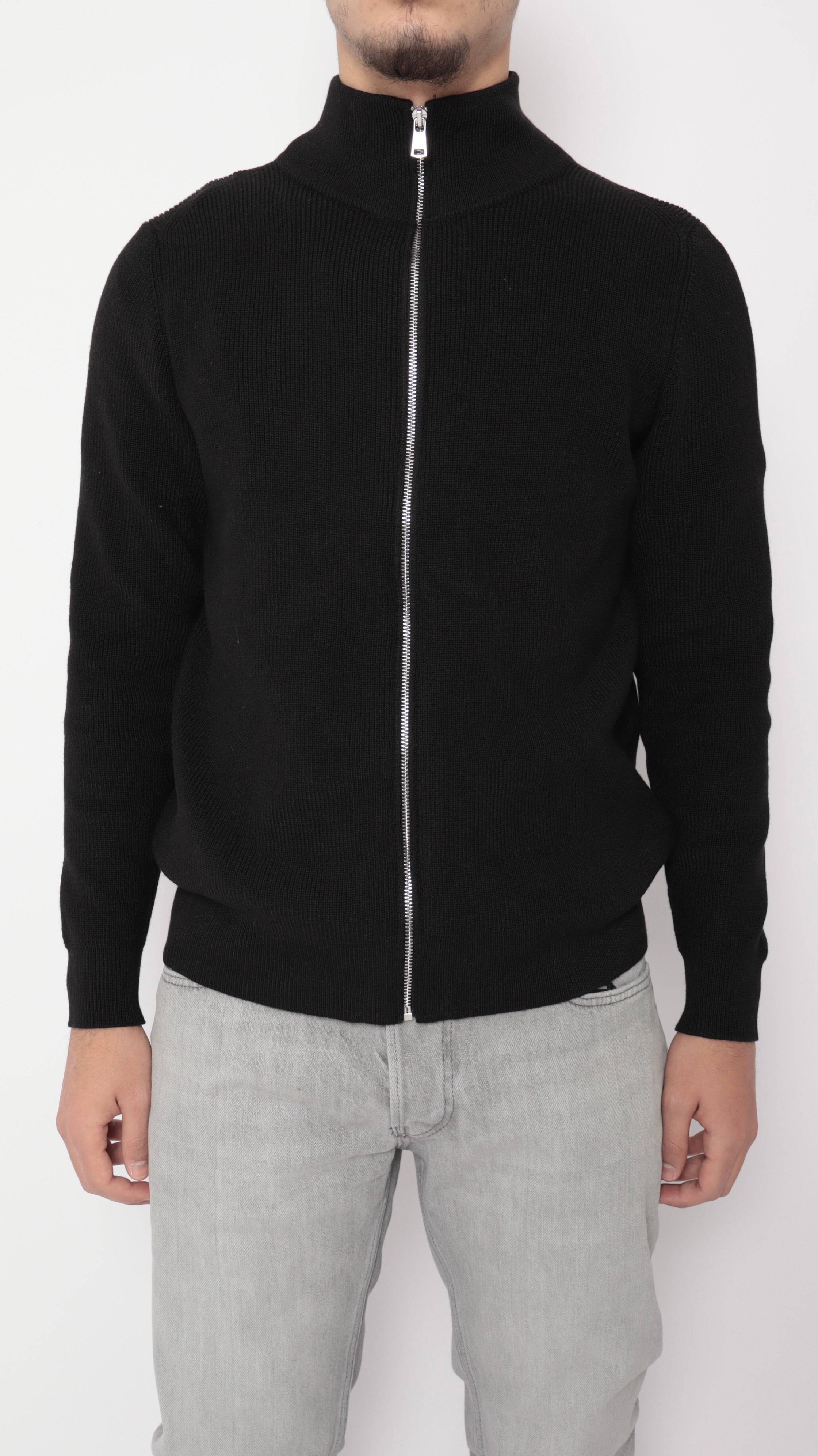 Veste maille texturé - noir - NO LIMIT