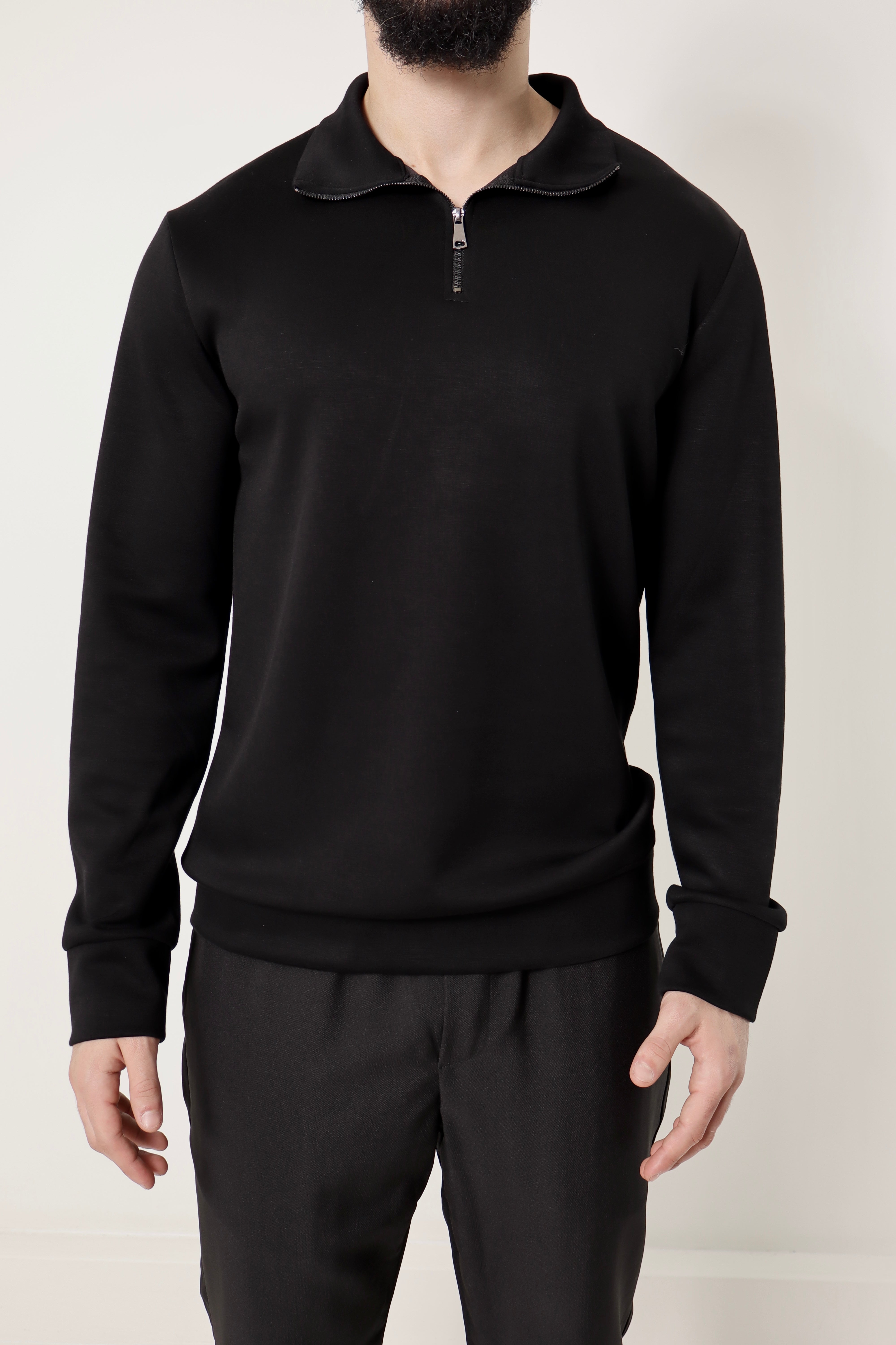 Pull col zip - noir
