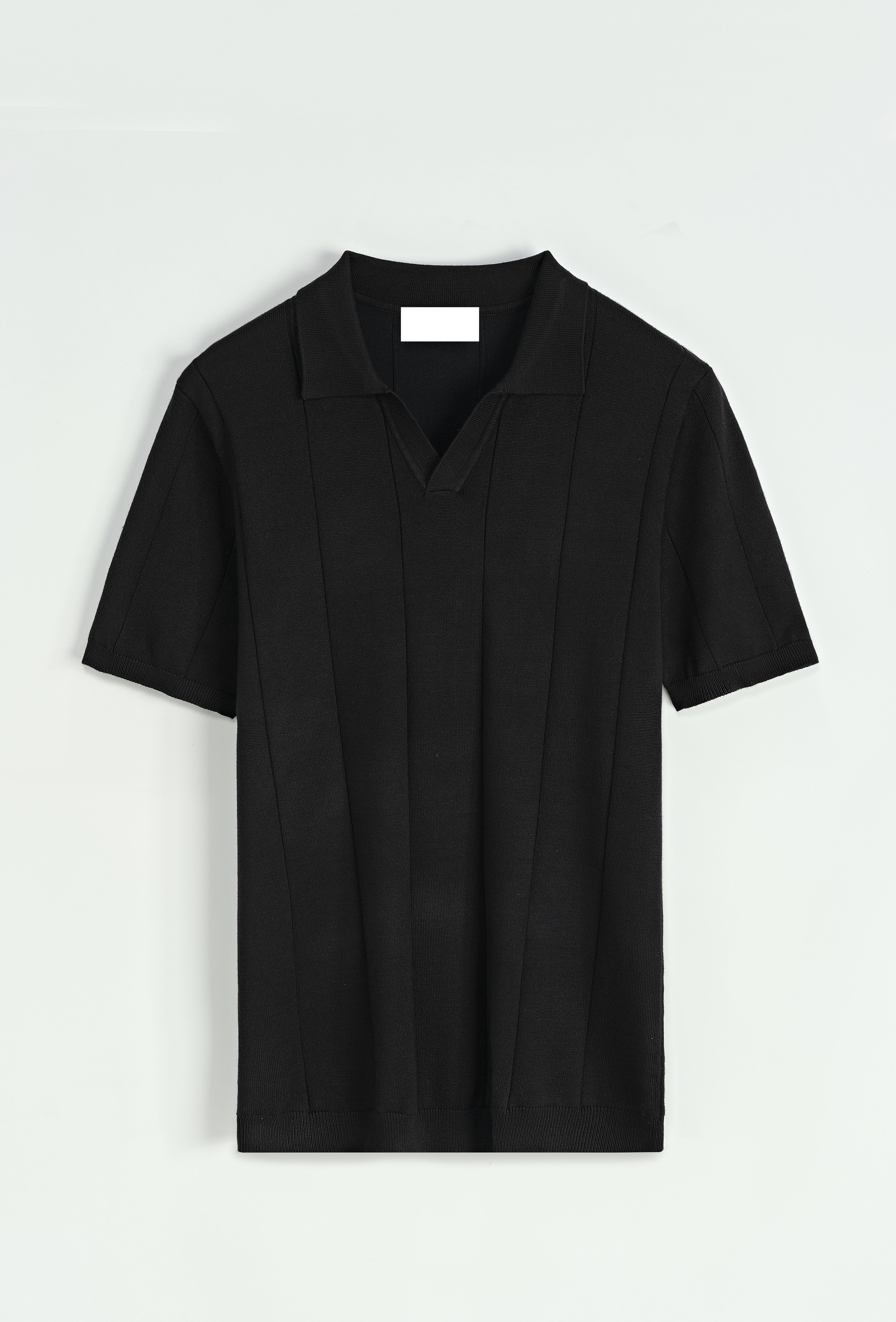 polo à détails - noir