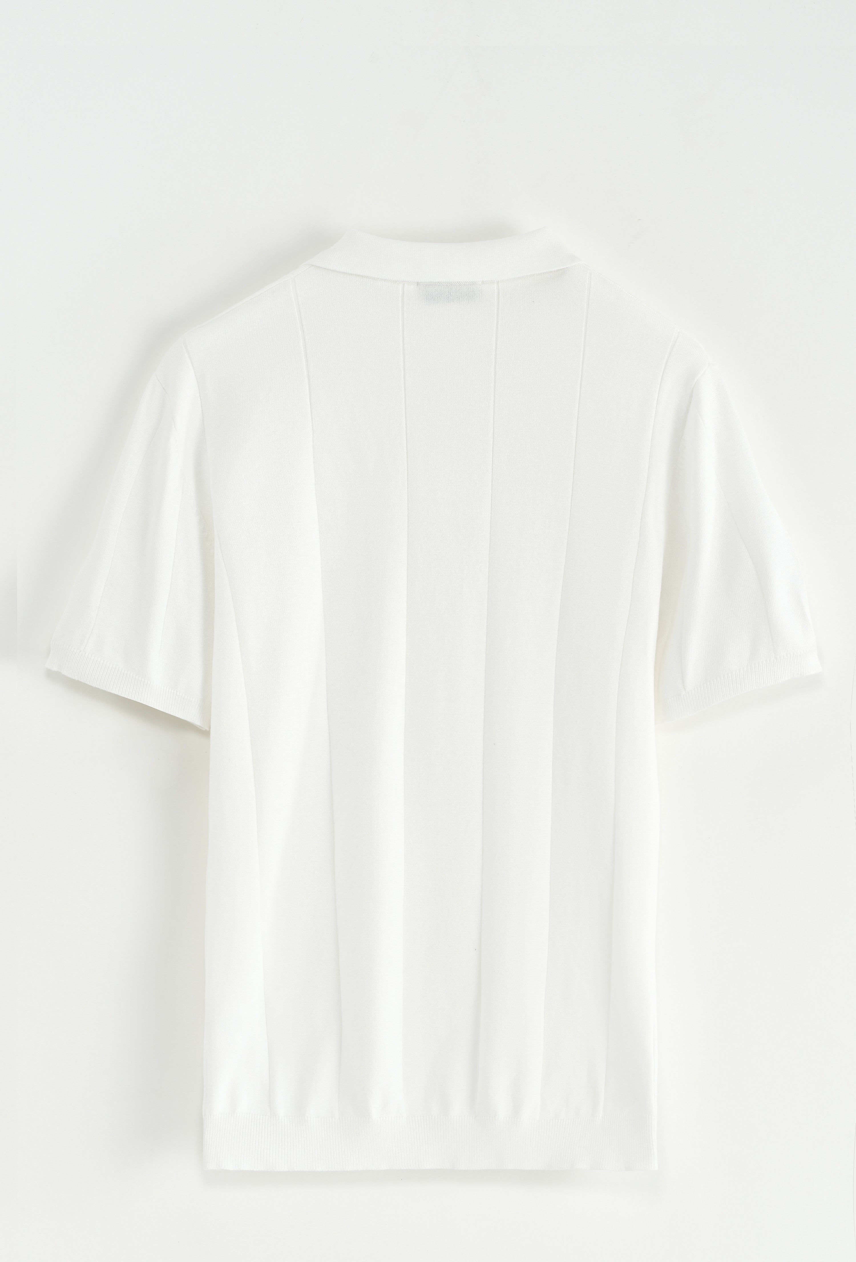 polo à détails - blanc
