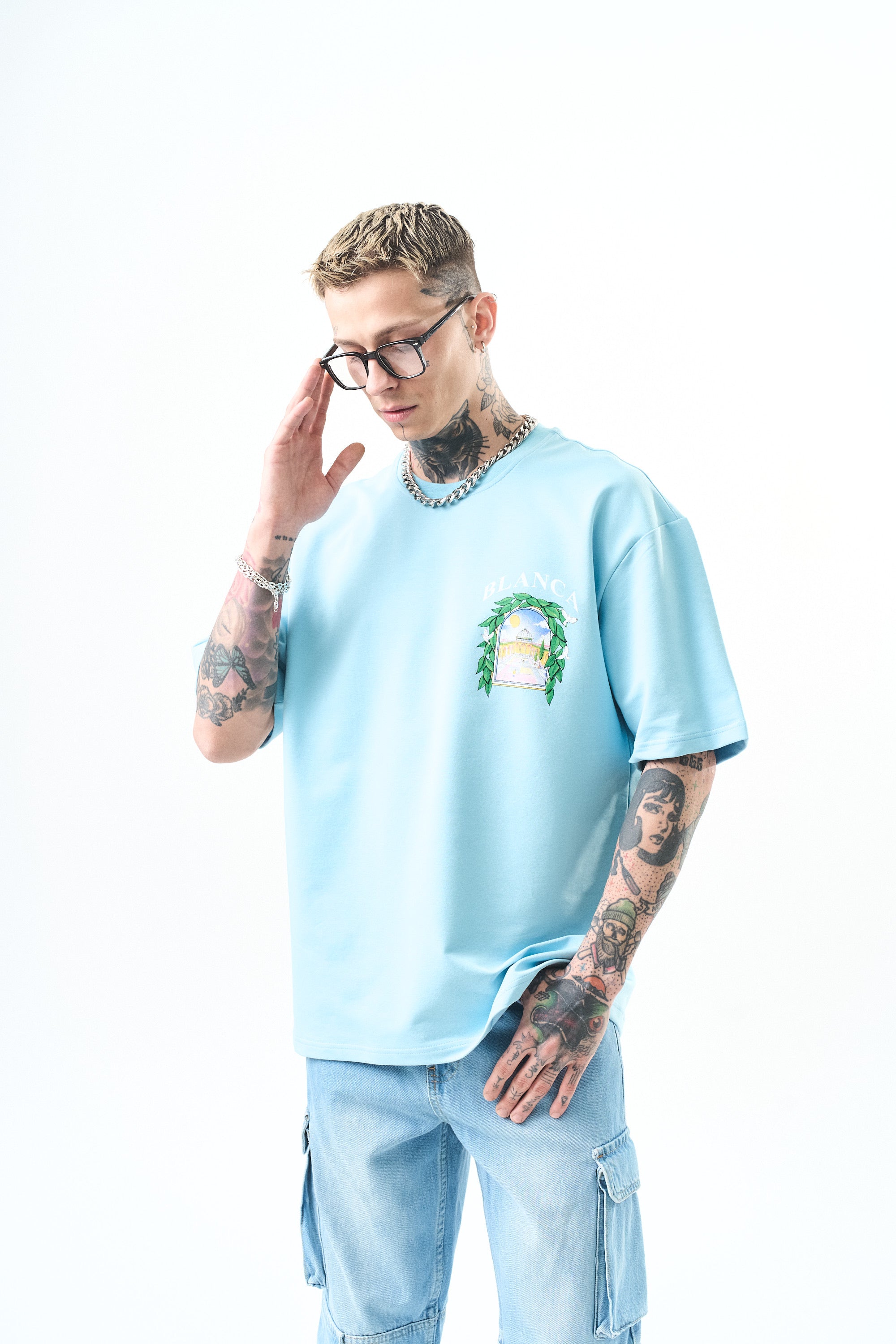 T-shirt - laurier - bleu
