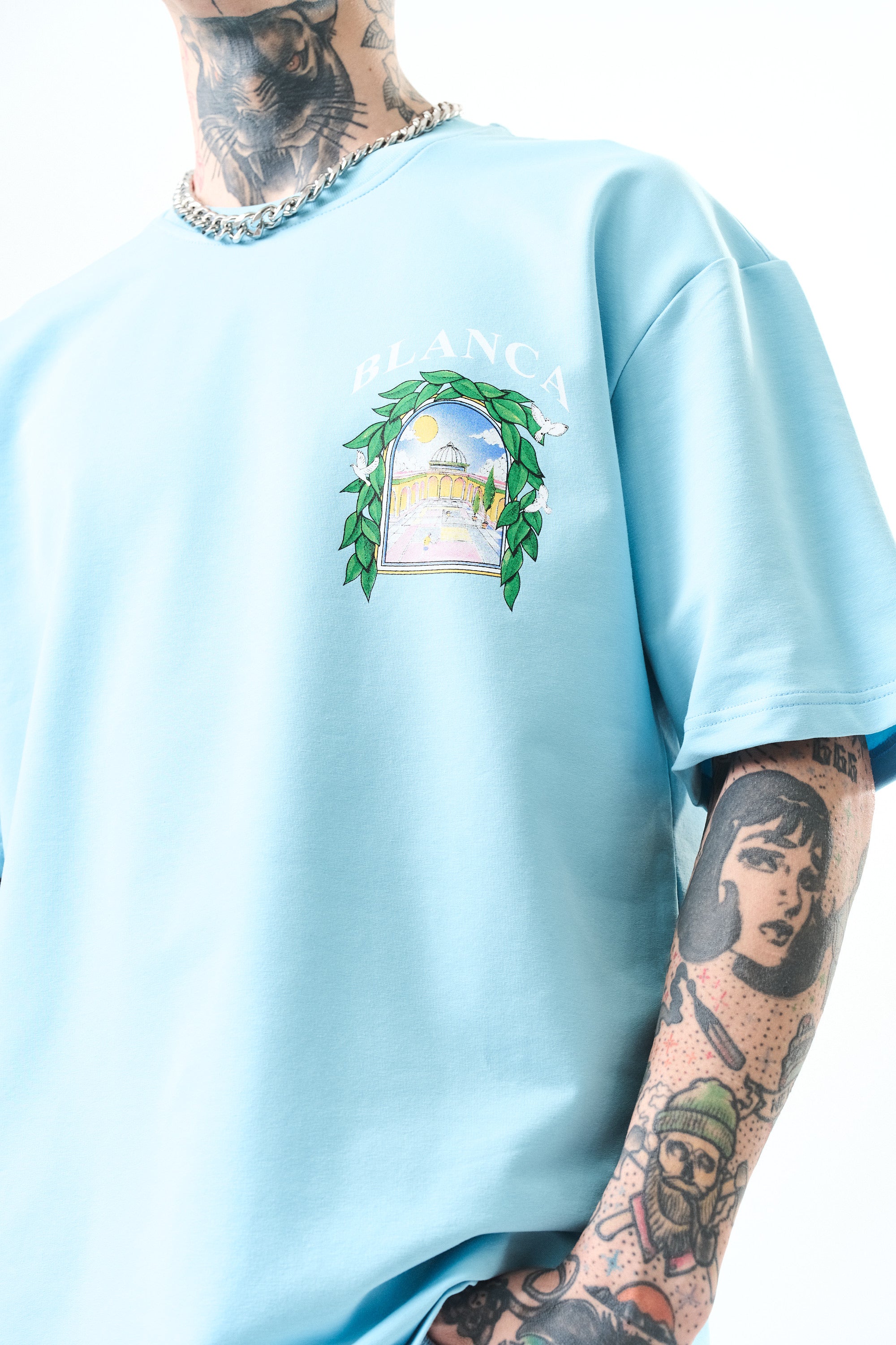 T-shirt - laurier - bleu