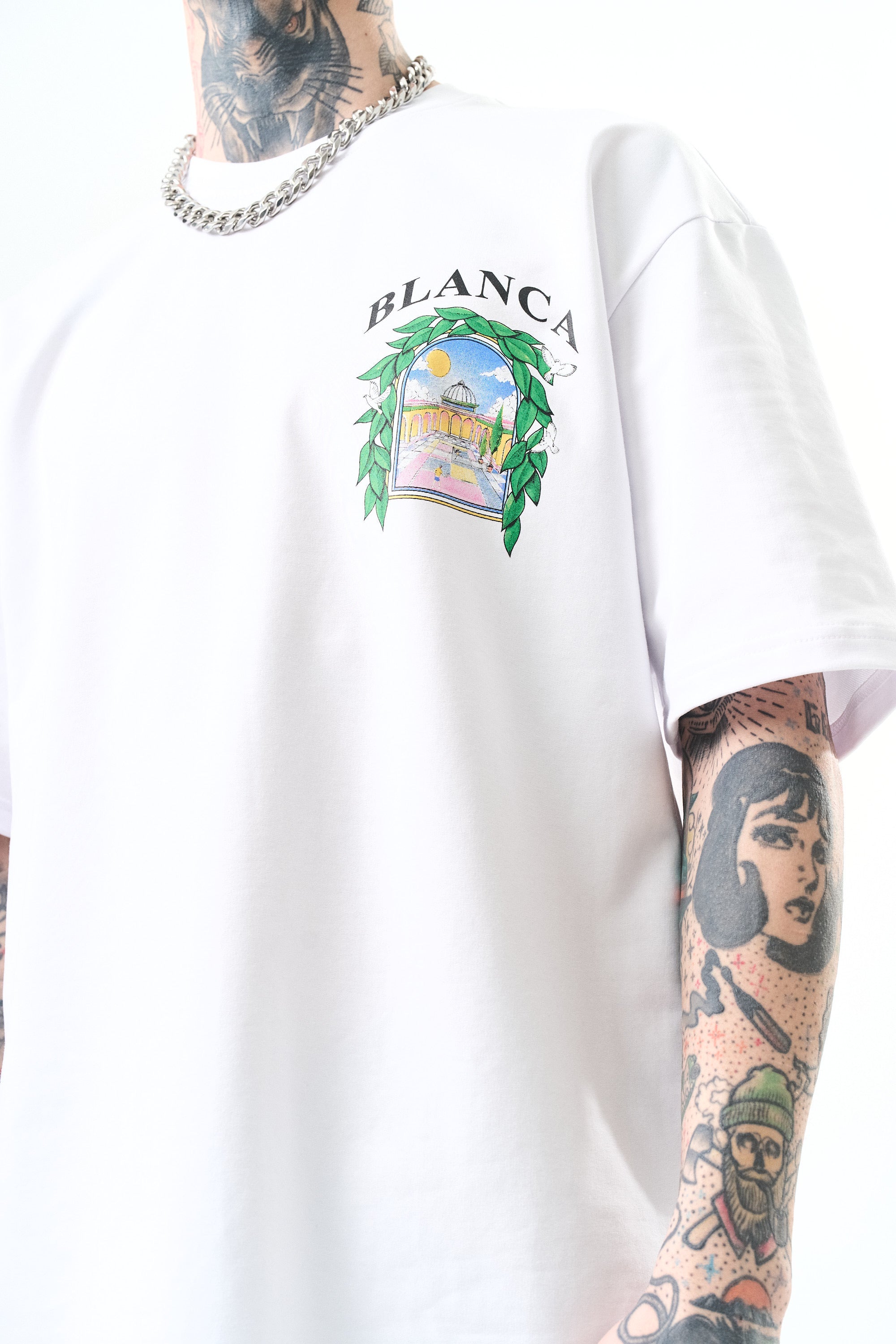 T-shirt - laurier - blanc