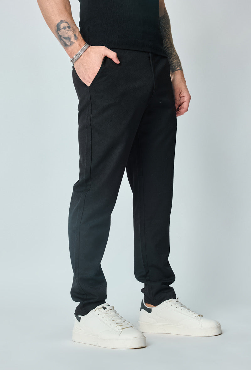 Pantalon effet lin - noir