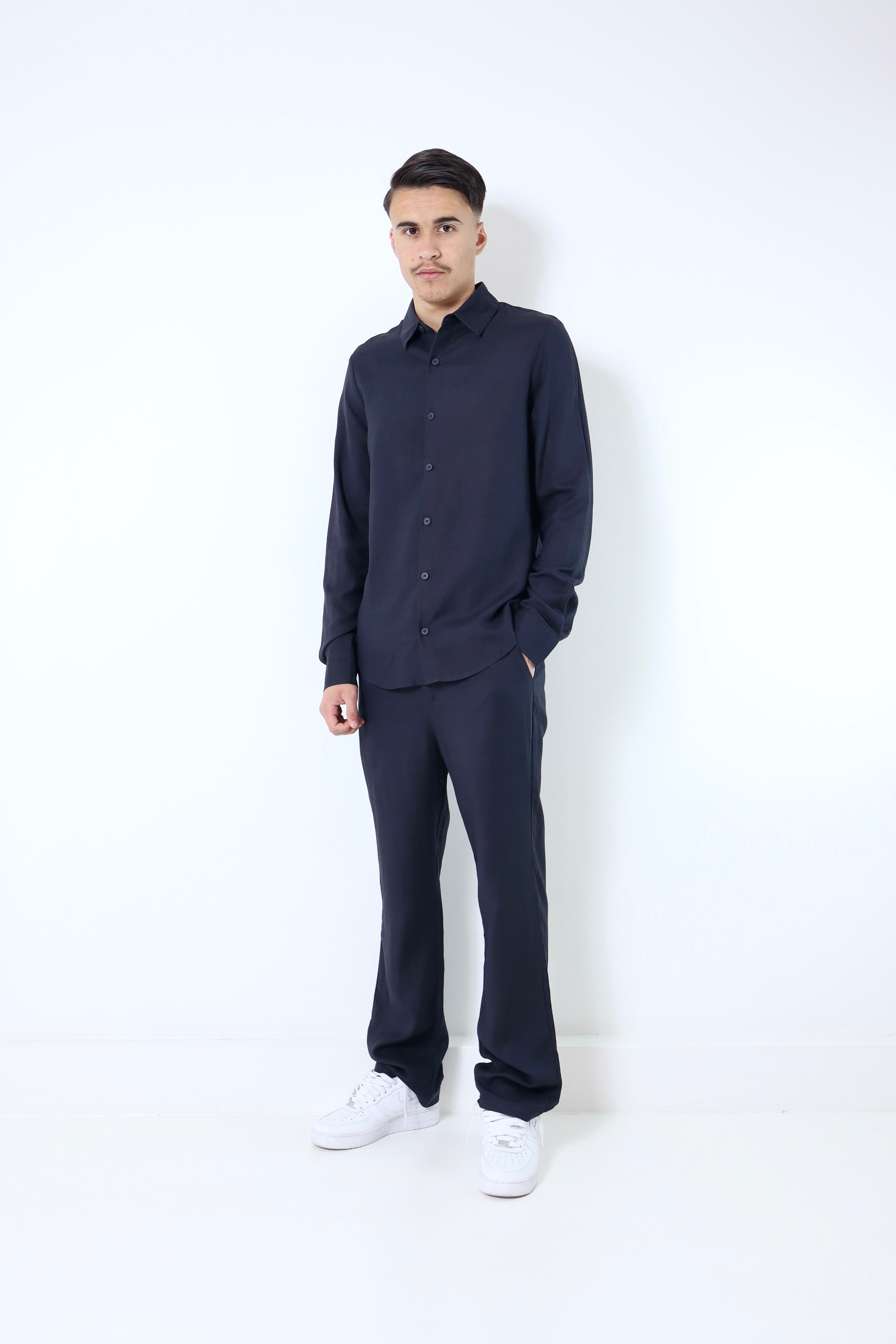 Ensemble lino - bleu marine