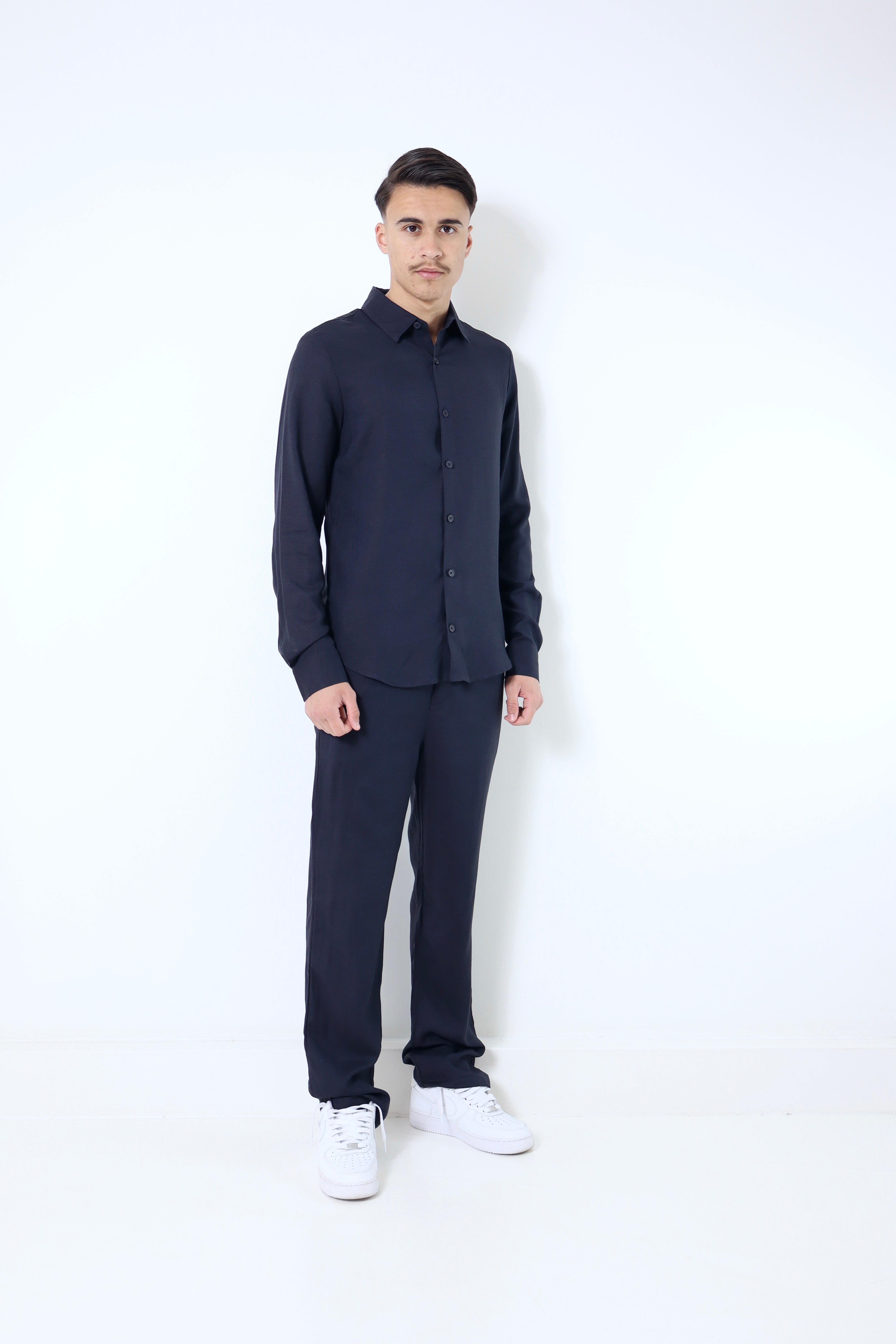Ensemble lino - bleu marine