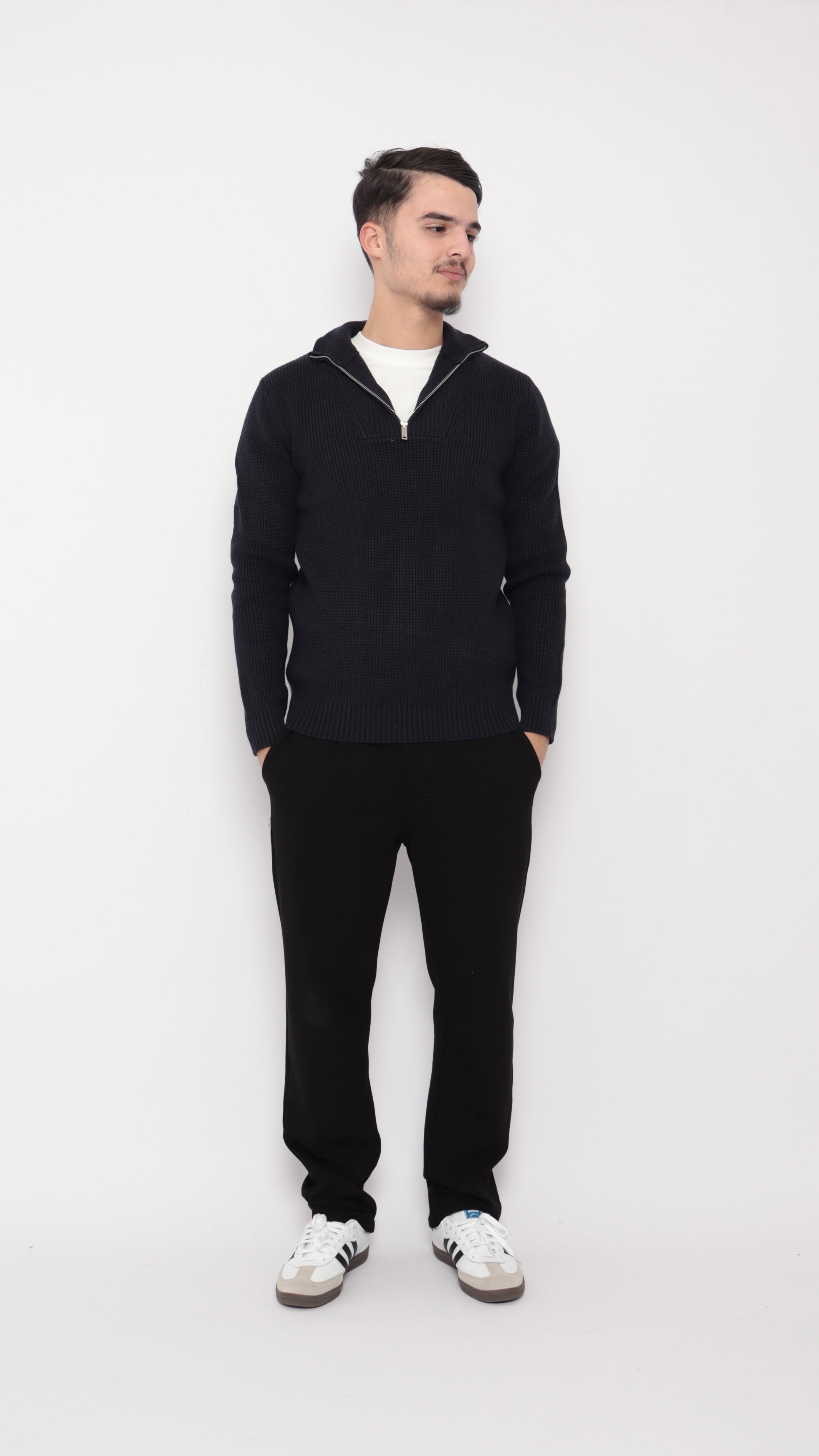 Pull col zip - bleu marine - NO LIMIT