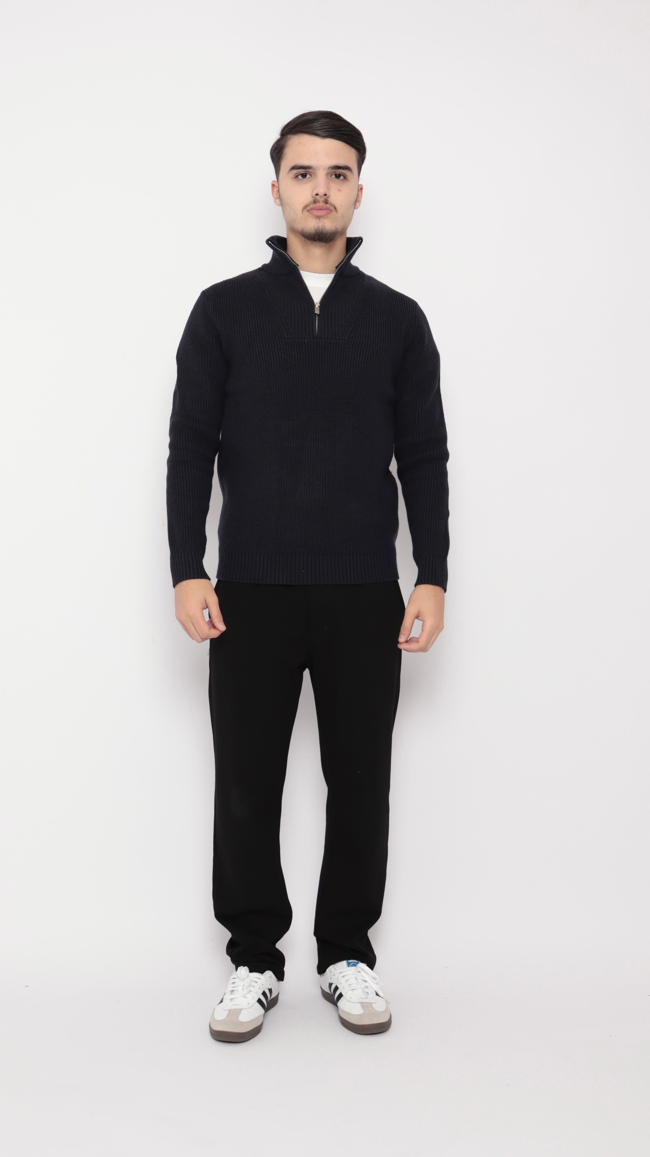 Pull col zip - bleu marine - NO LIMIT