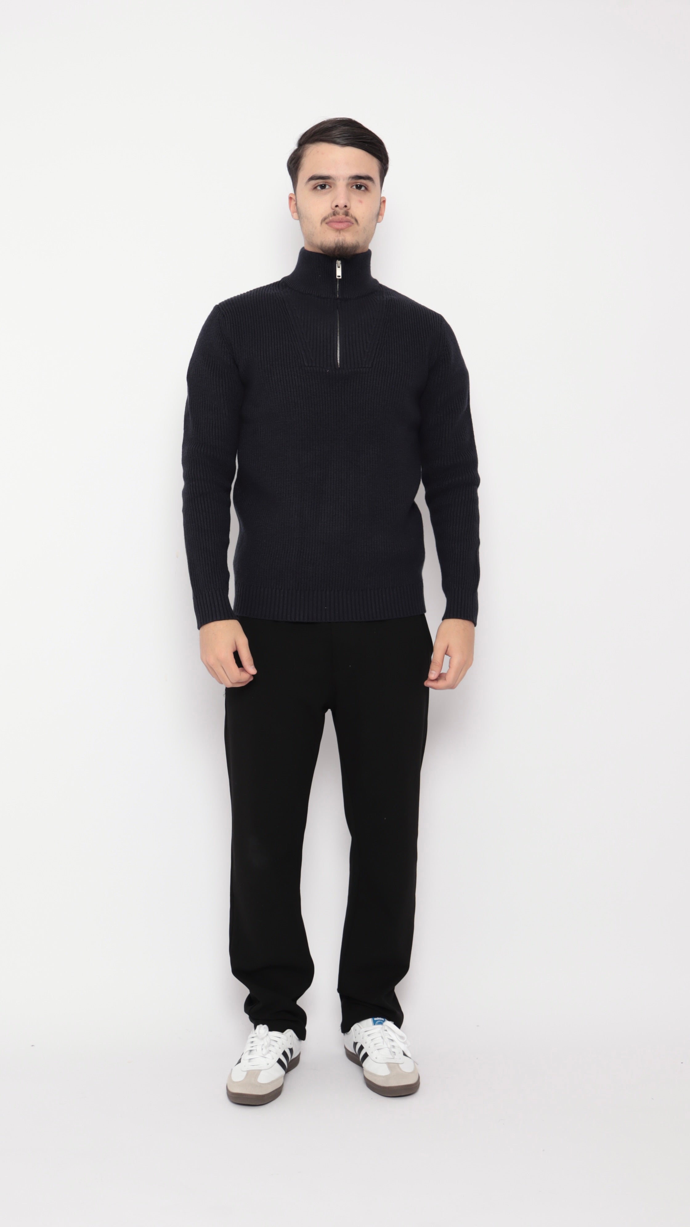 Pull col zip - bleu marine - NO LIMIT