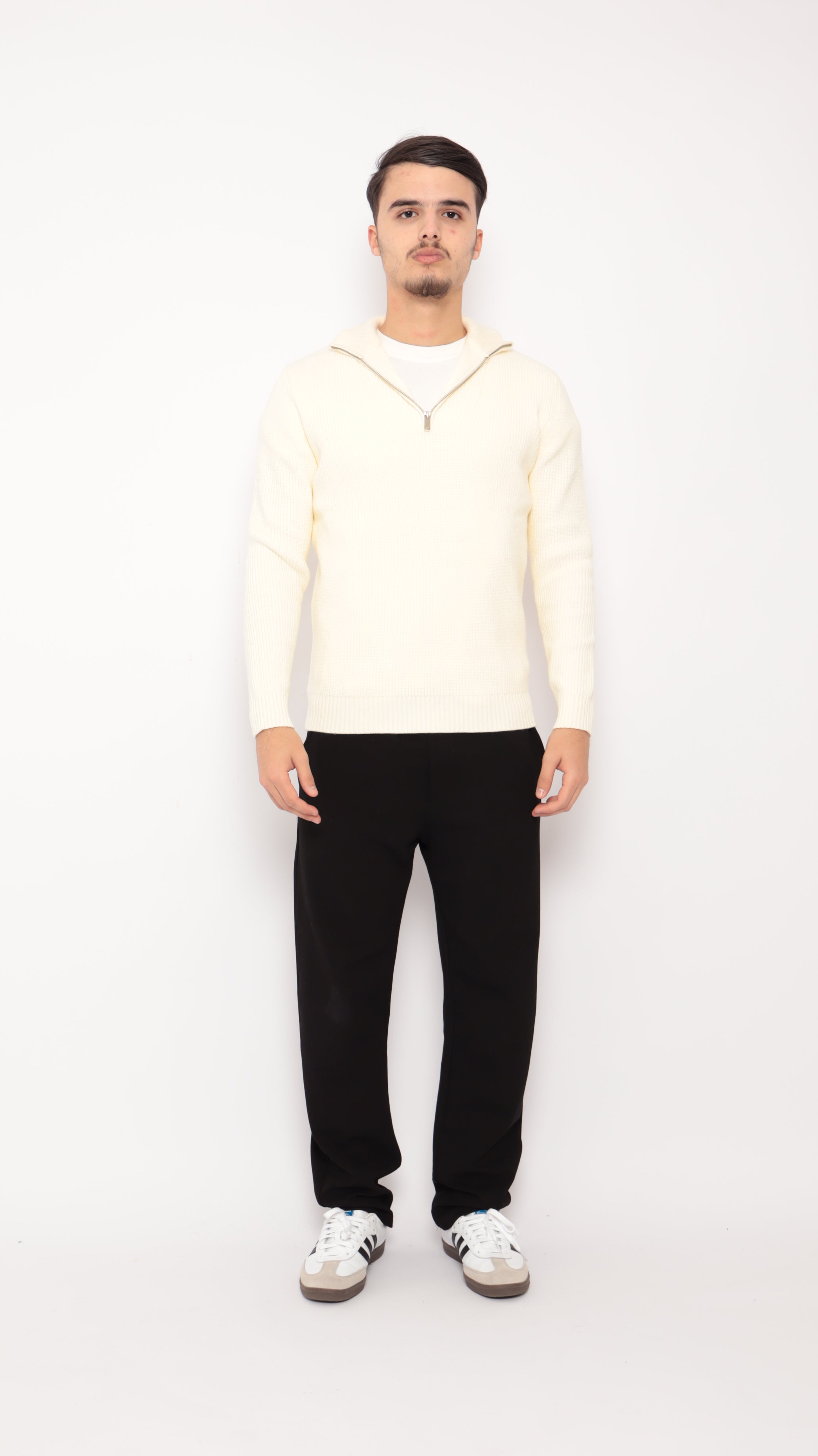 Pull col zip - blanc écru - NO LIMIT