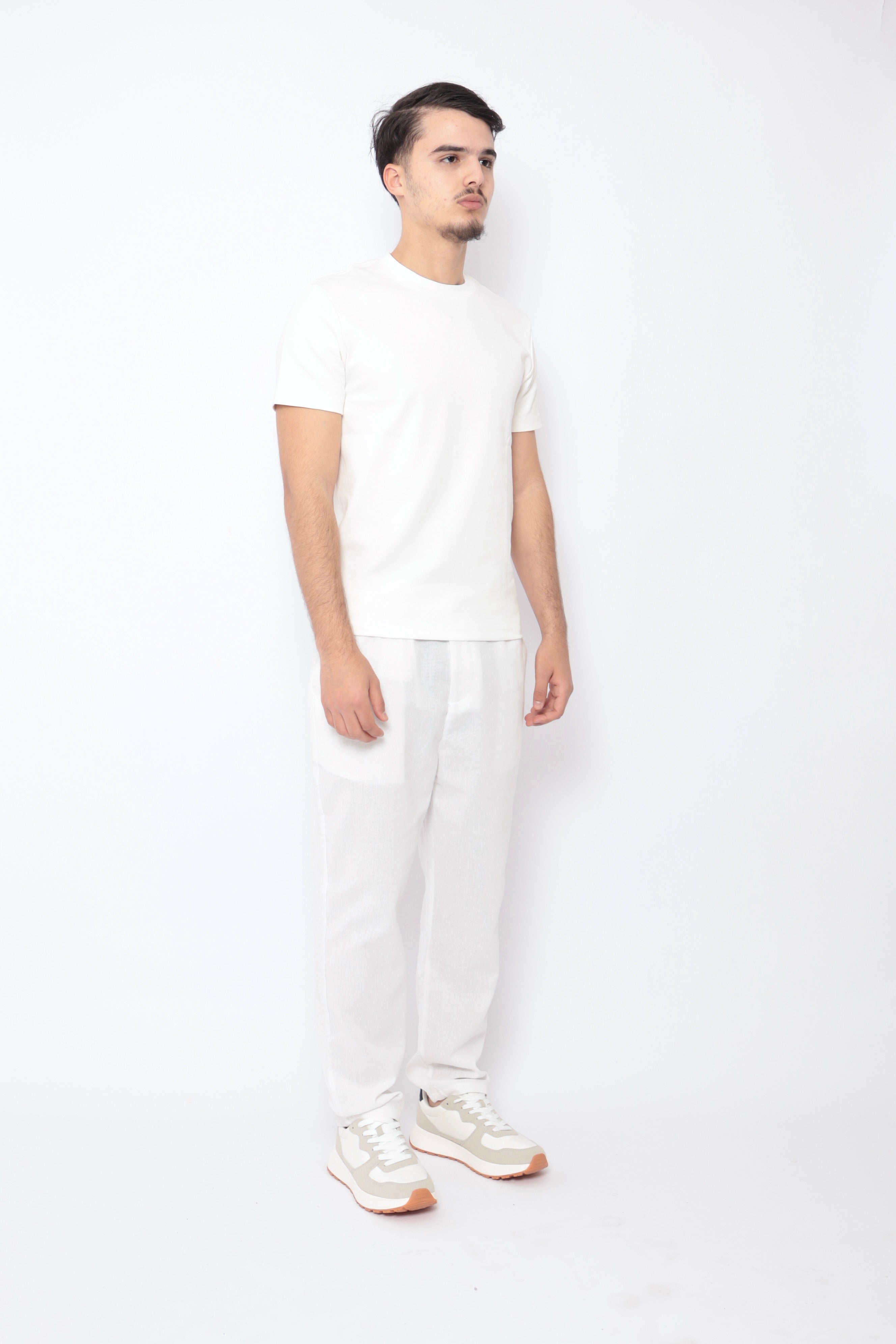 Pantalon effet lin blanc de la marque NO LIMIT, vue de face, avec coupe décontractée et tissu léger.