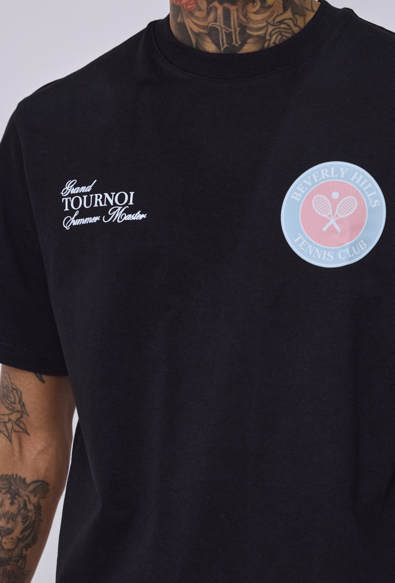 T-shirt noir Beverly Hills de la marque NO LIMIT, vue de face avec logo visible, tissu en coton confortable.