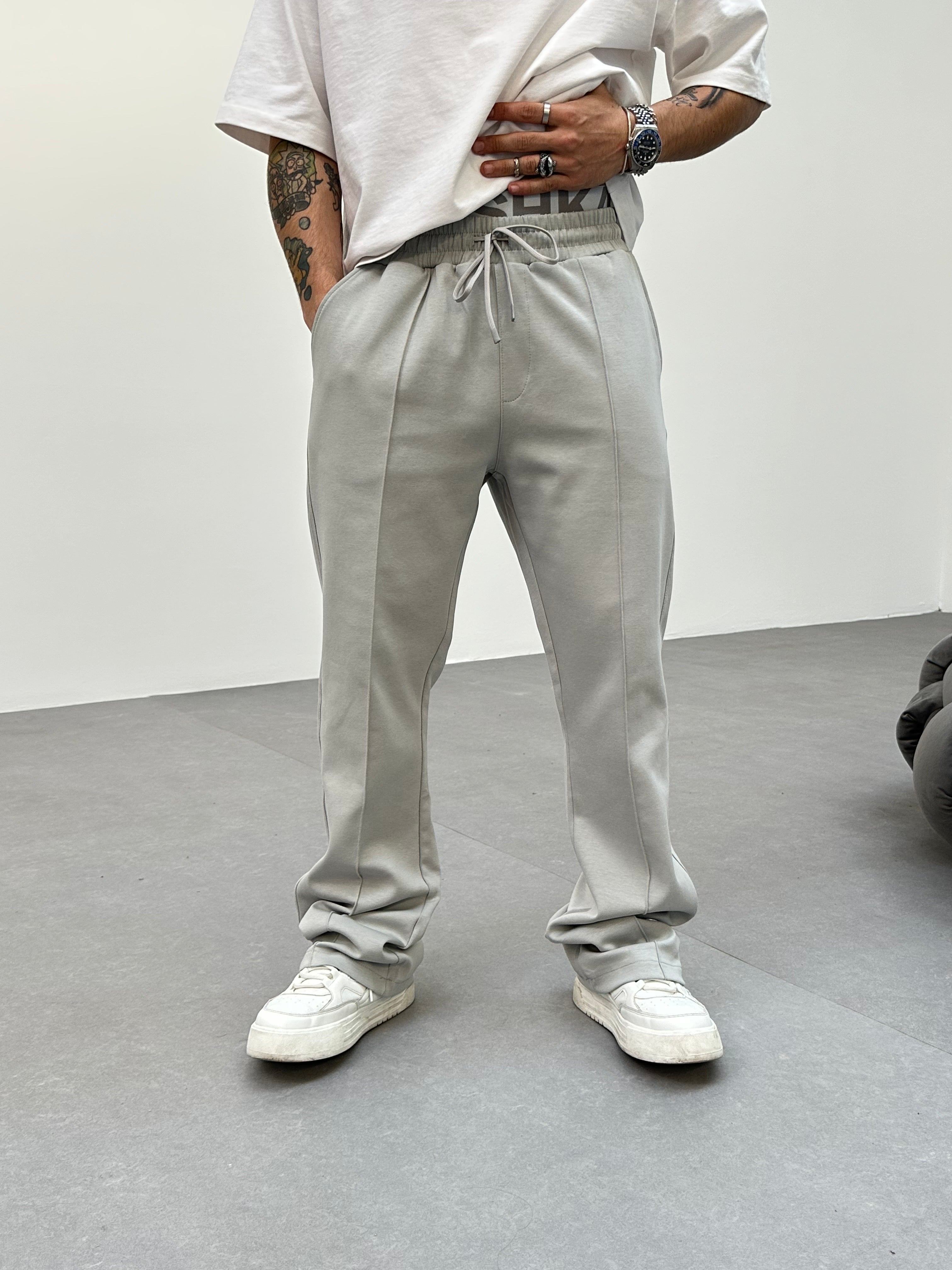 Pantalon de jogging à détail - gris