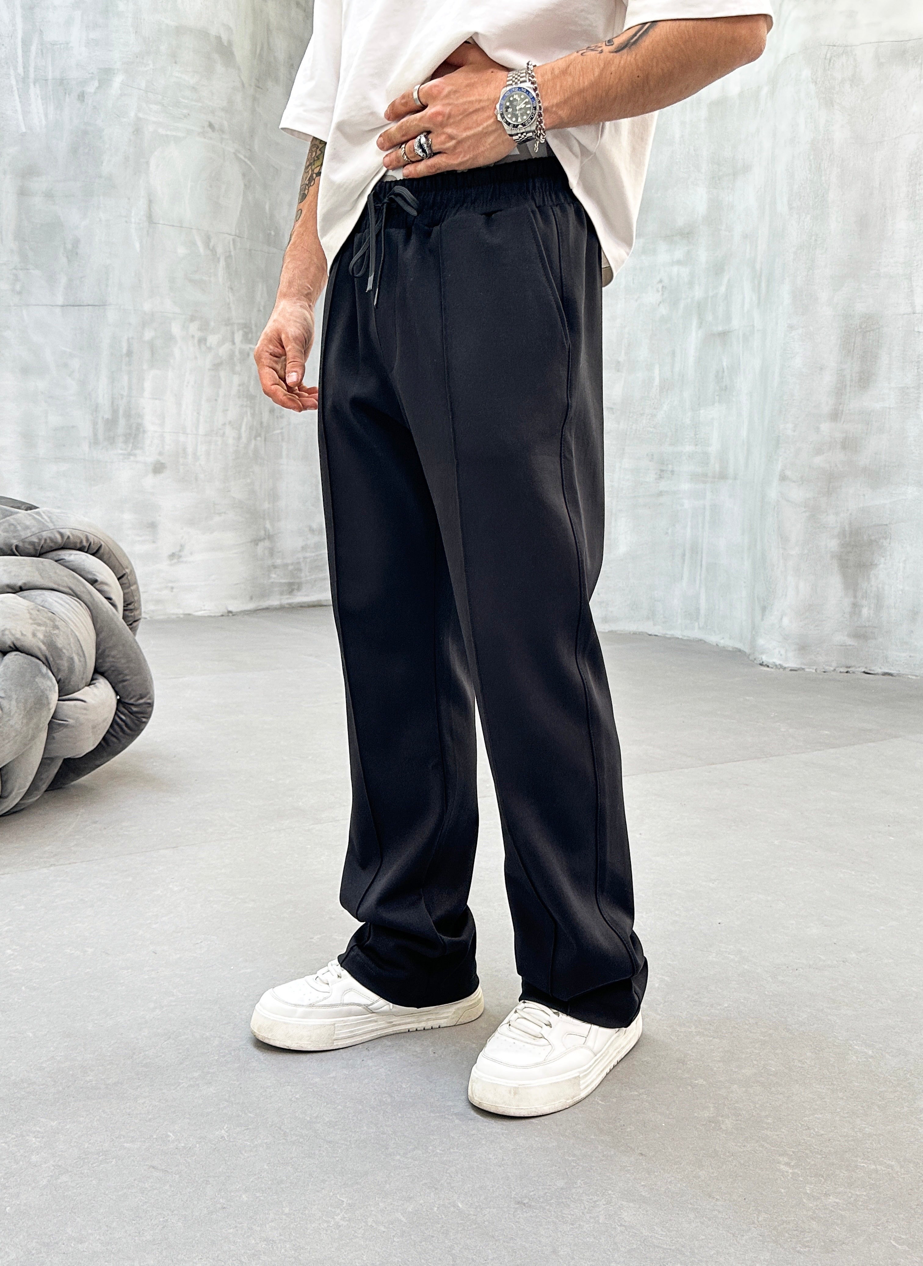 Pantalon de jogging à détail - noir