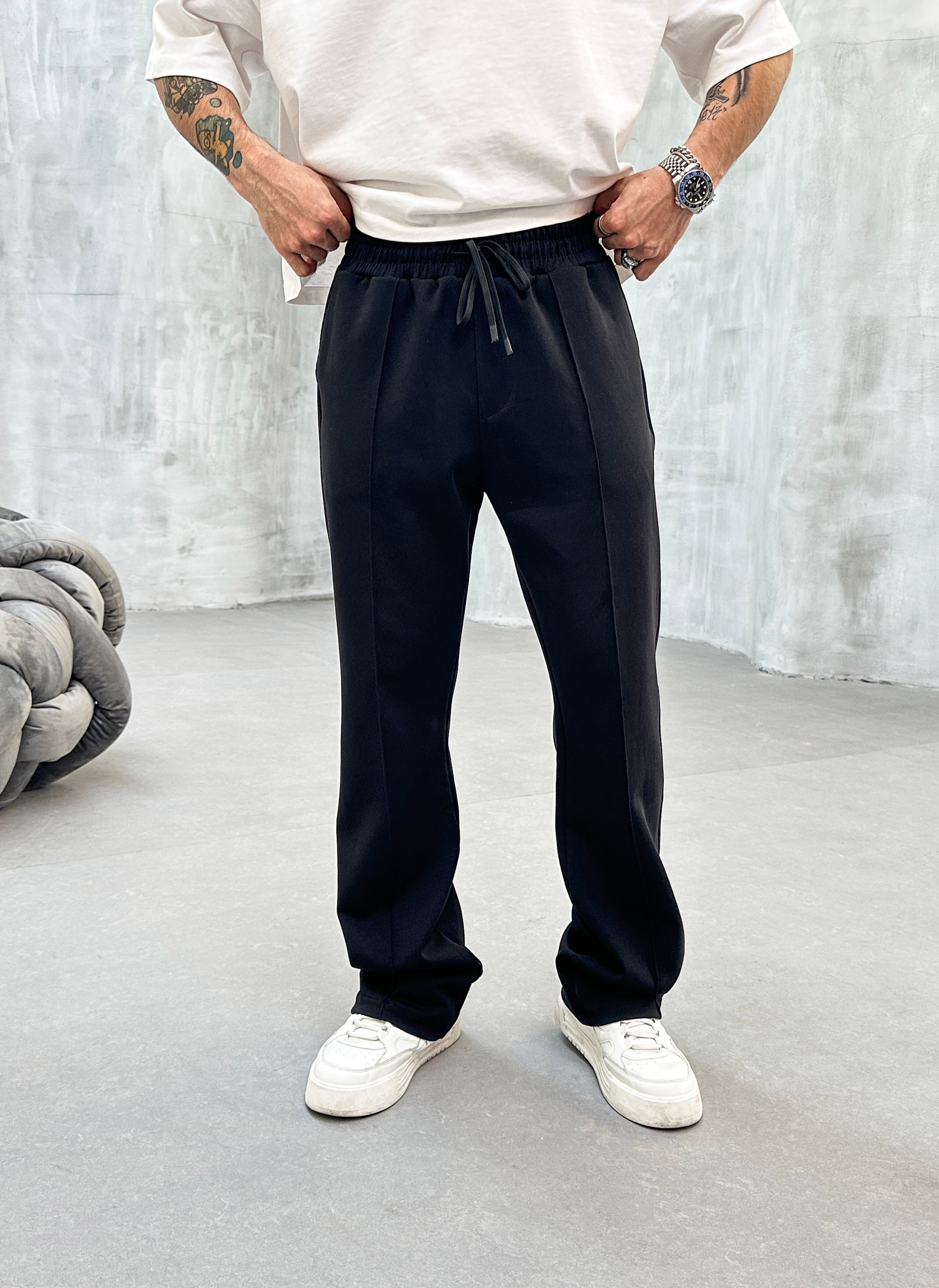 Pantalon de jogging à détail - noir