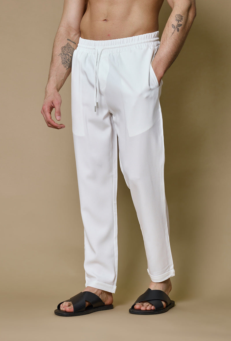 Pantalon fluide - blanc
