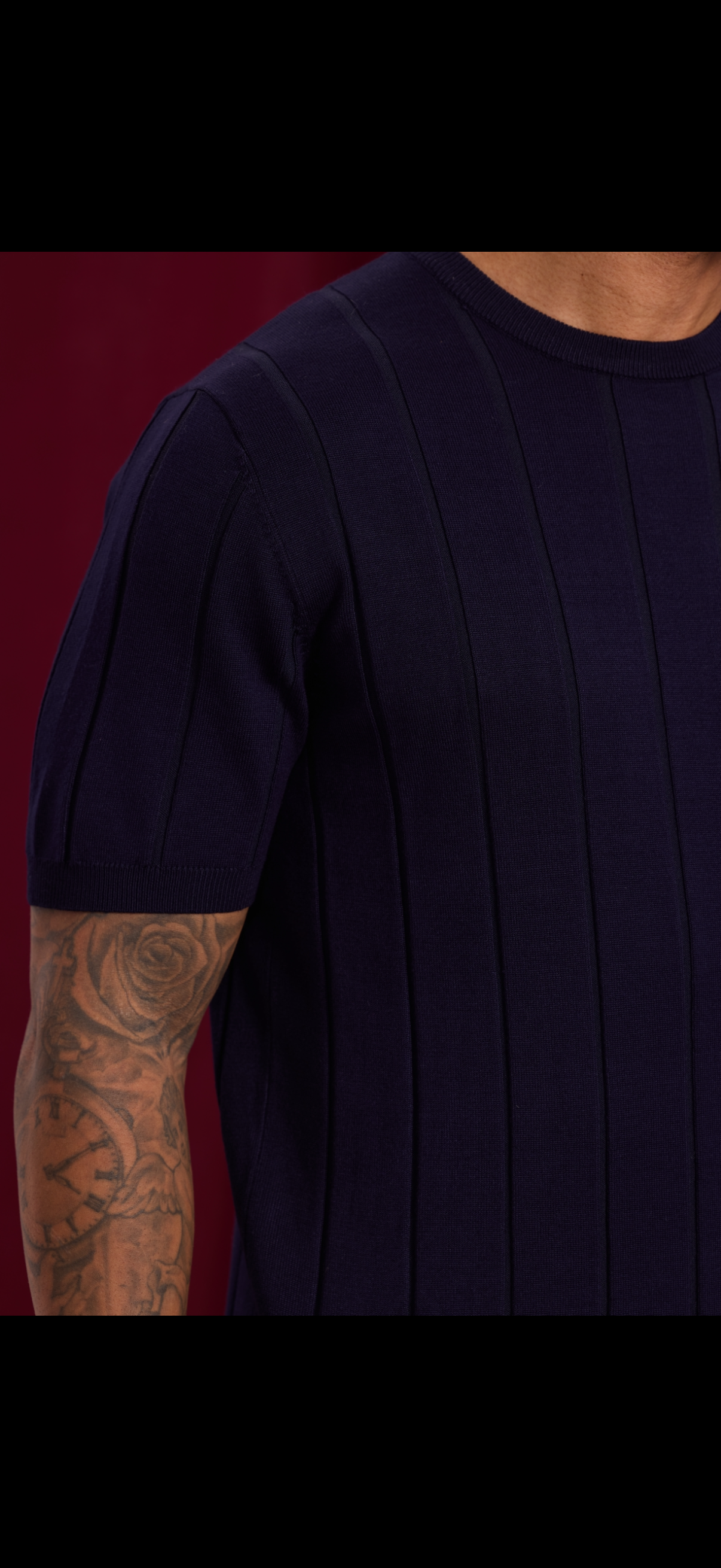 T-shirt à détails - bleu marine
