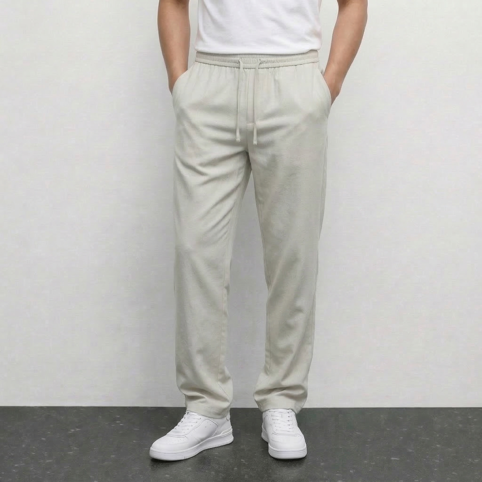 Pantalon beige NO LIMIT pour homme, coupe classique, tissu léger, présentation sur fond neutre.
