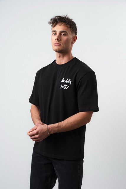 T-shirt noir Dolce Vita de la marque NO LIMIT, vue de face avec col rond et logo discret.