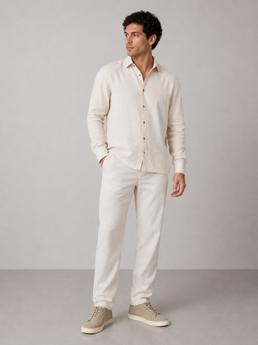 Pantalon en lin - beige