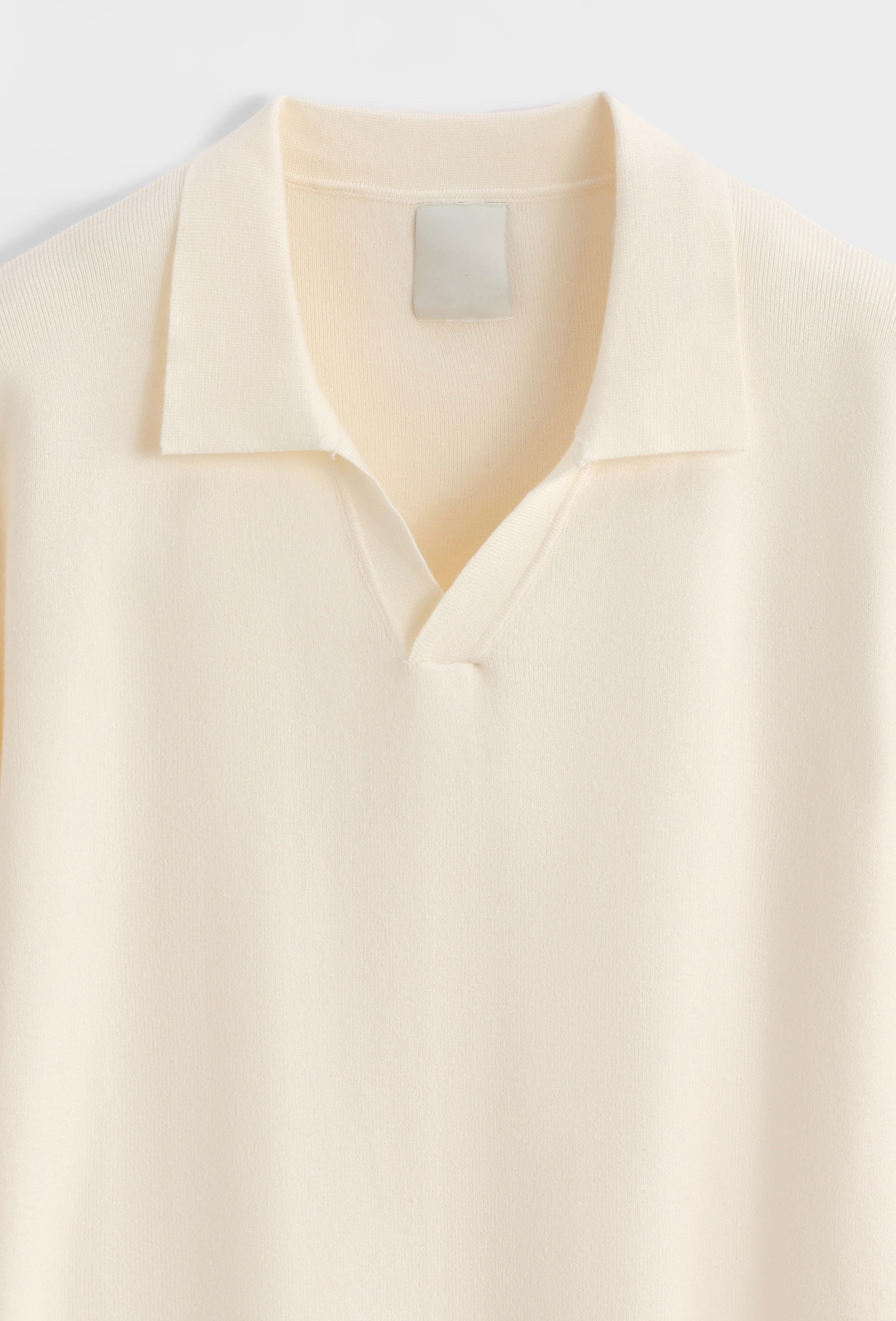 Polo col V épais - blanc cassé - NO LIMIT