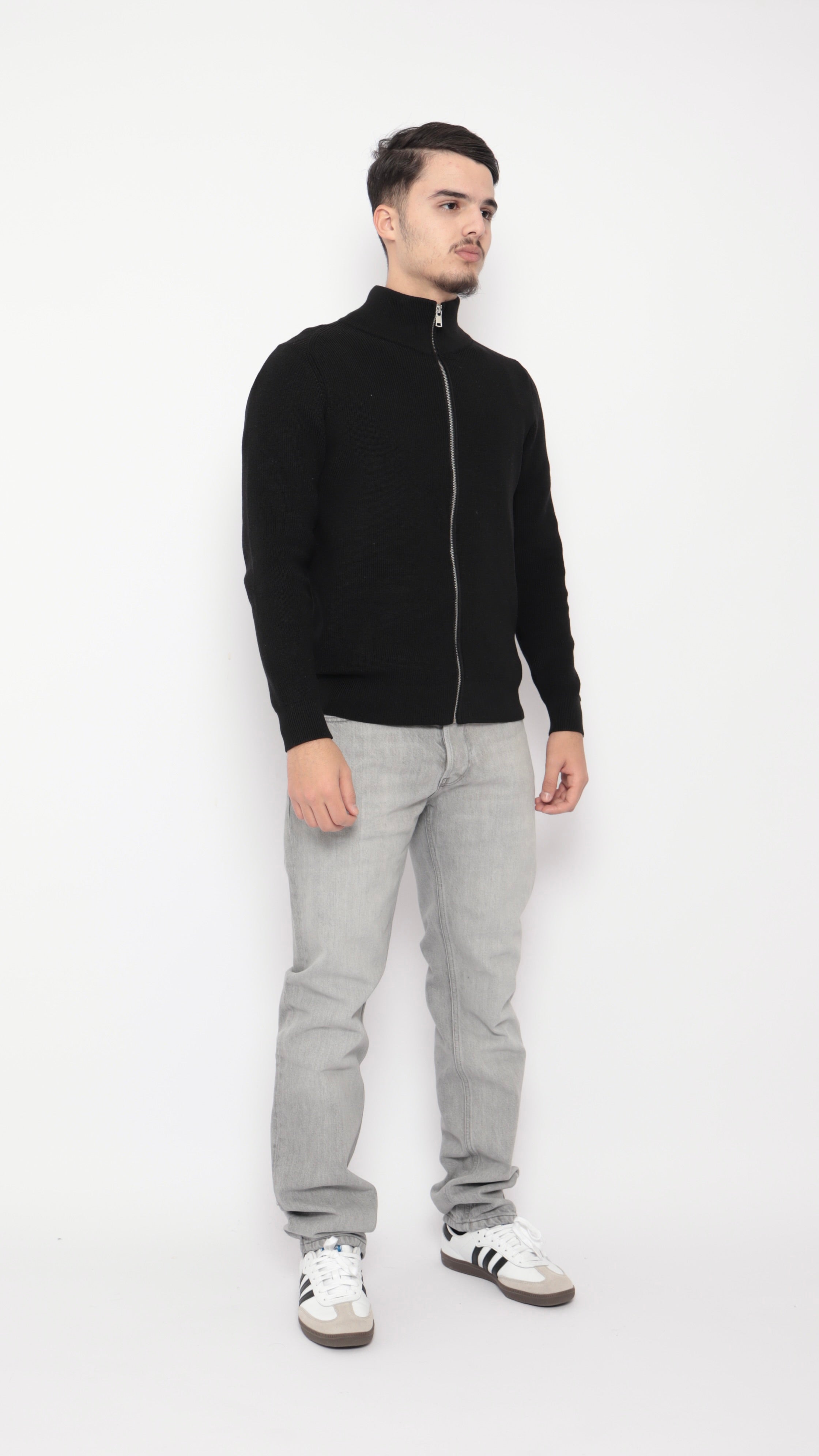 Veste maille texturé - noir - NO LIMIT