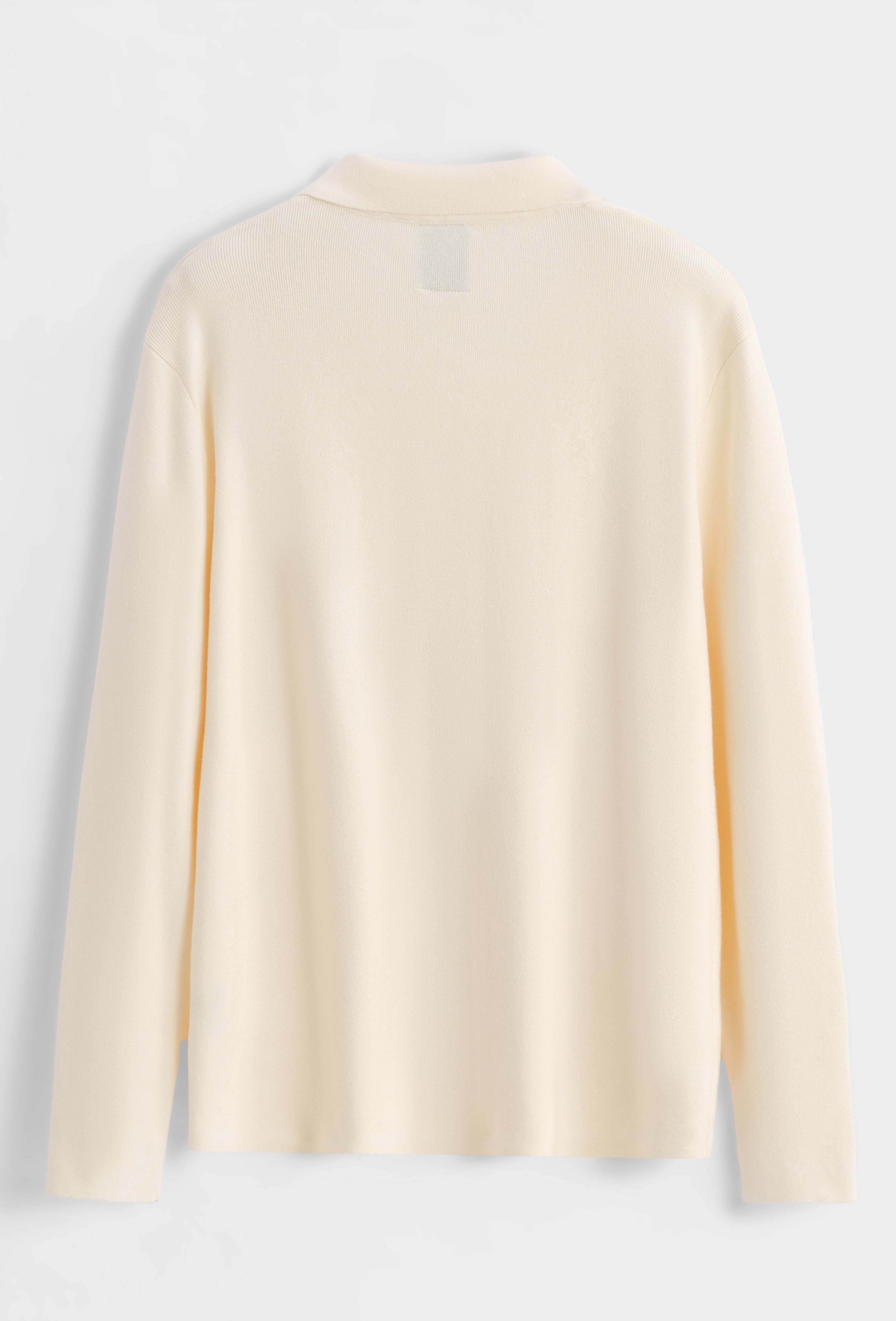 Polo col V épais - blanc cassé - NO LIMIT