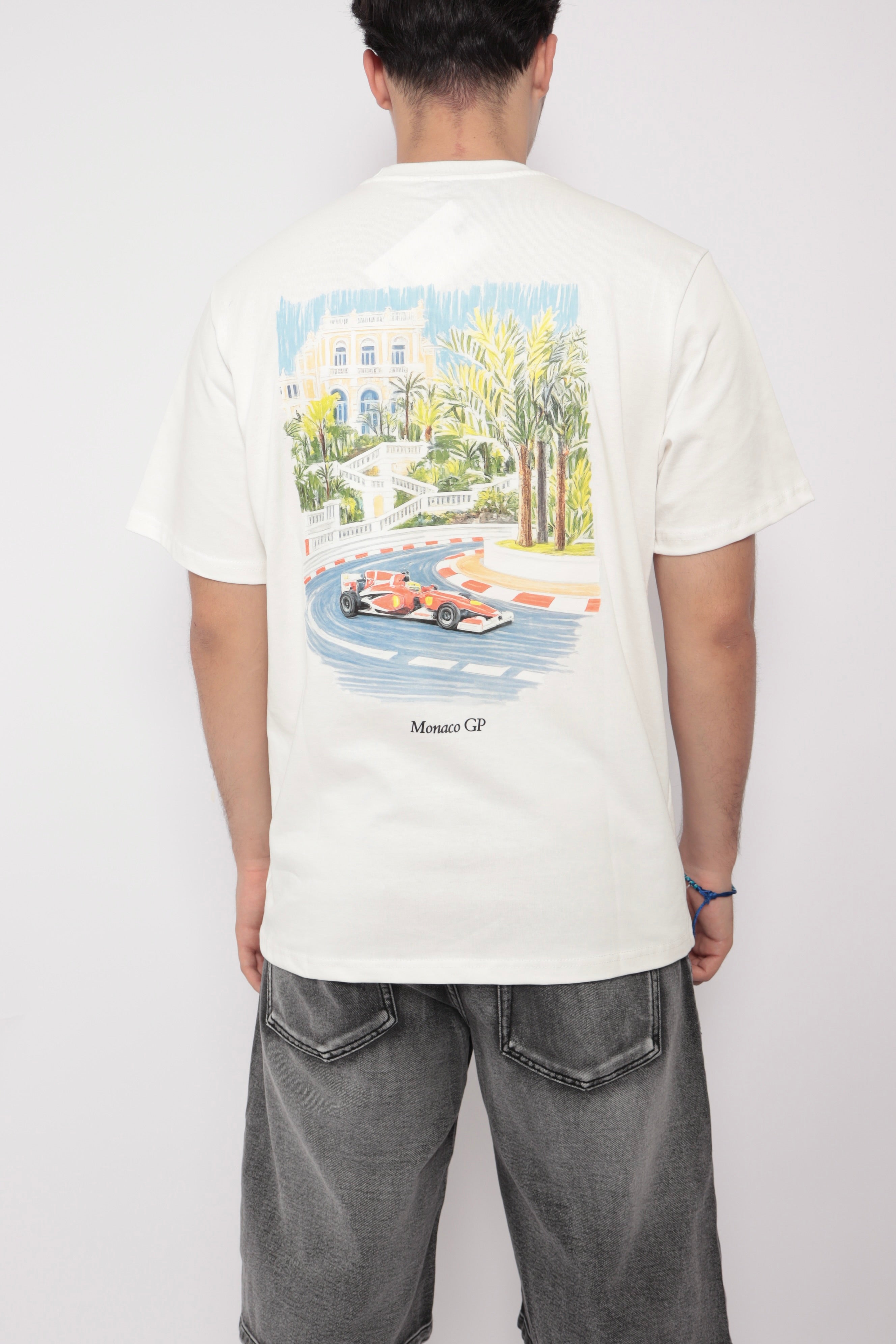 T-shirt blanc NO LIMIT Monaco, coton doux, vue de face avec col rond, style décontracté et moderne.
