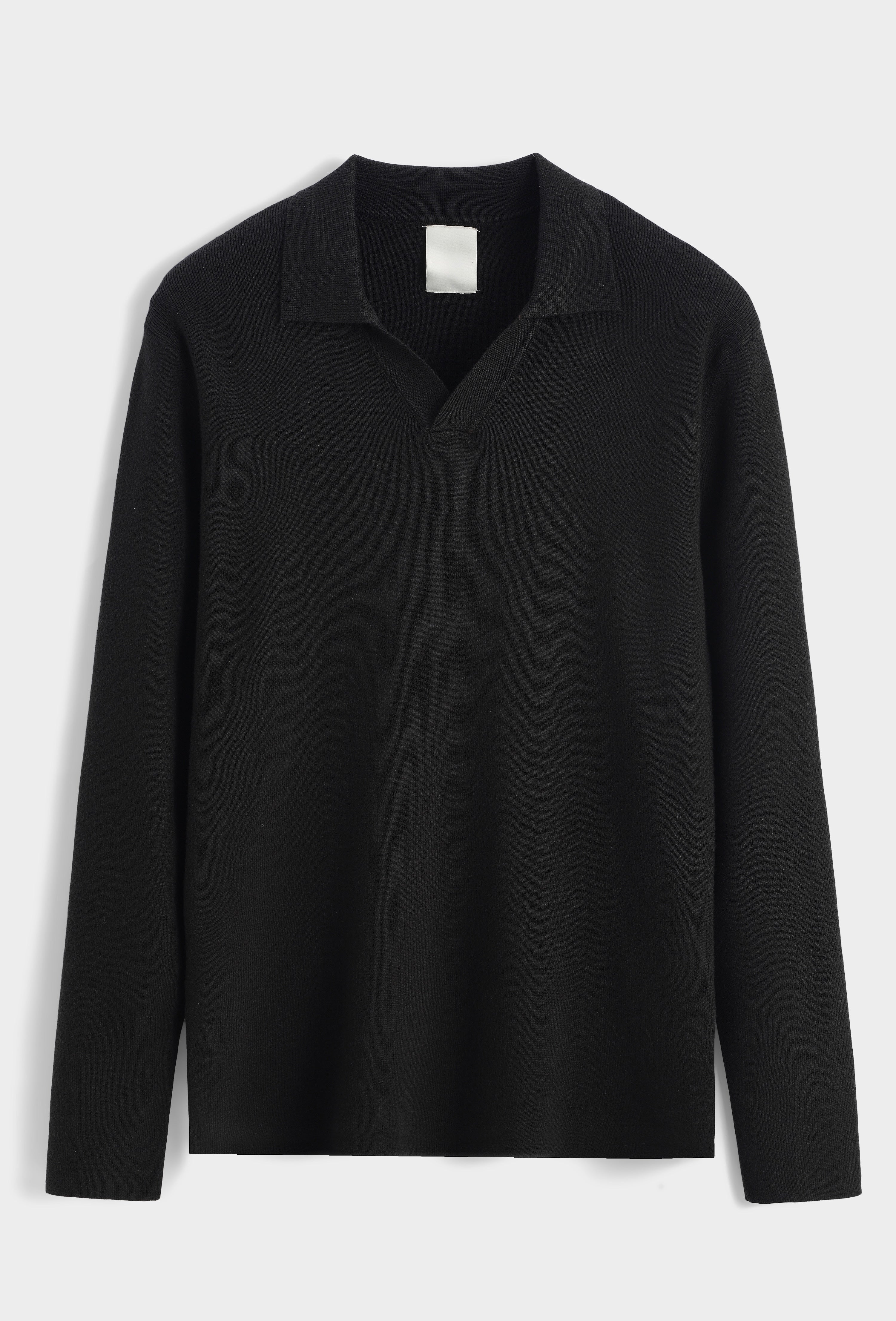 Polo col V épais - noir - NO LIMIT