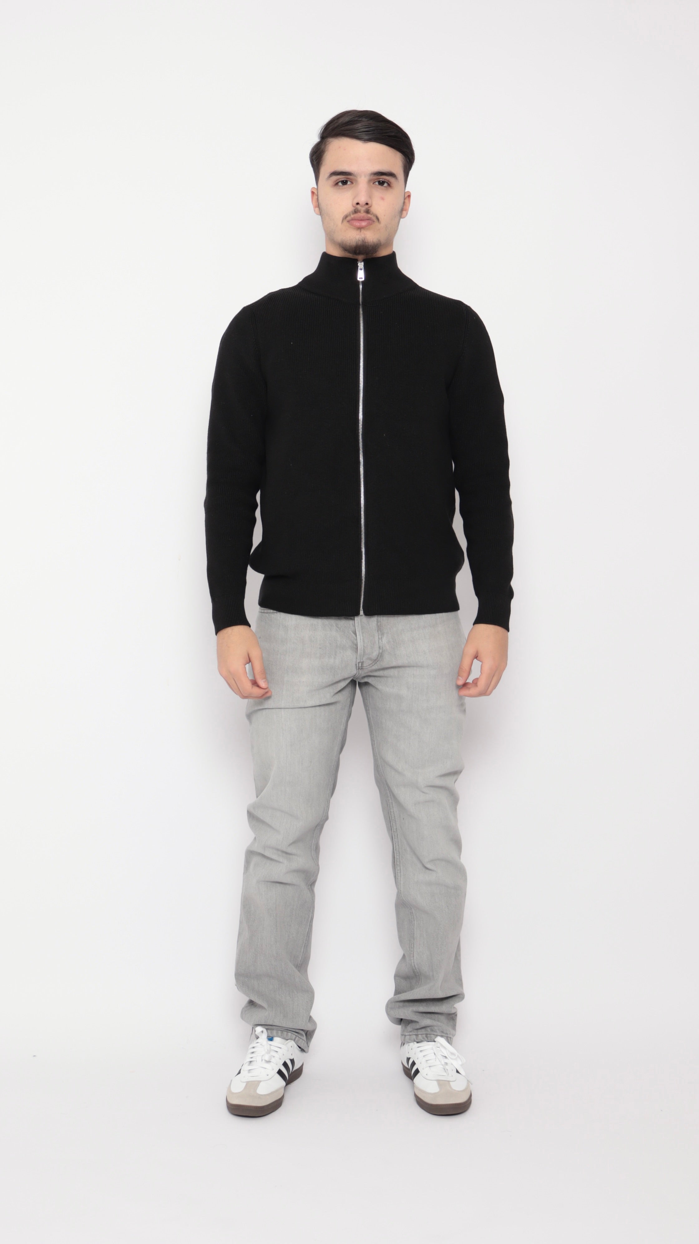 Veste maille texturé - noir - NO LIMIT