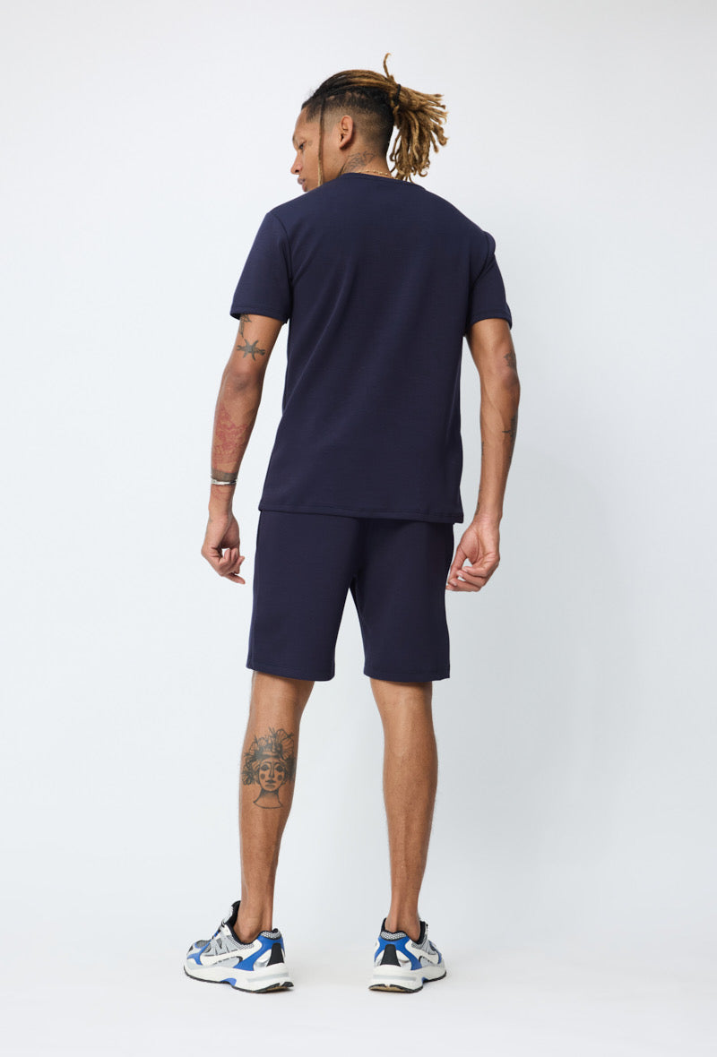 Ensemble basic bleu marine NO LIMIT, vêtements confortables pour homme, avec haut et pantalon assortis, tissu doux et élégant.