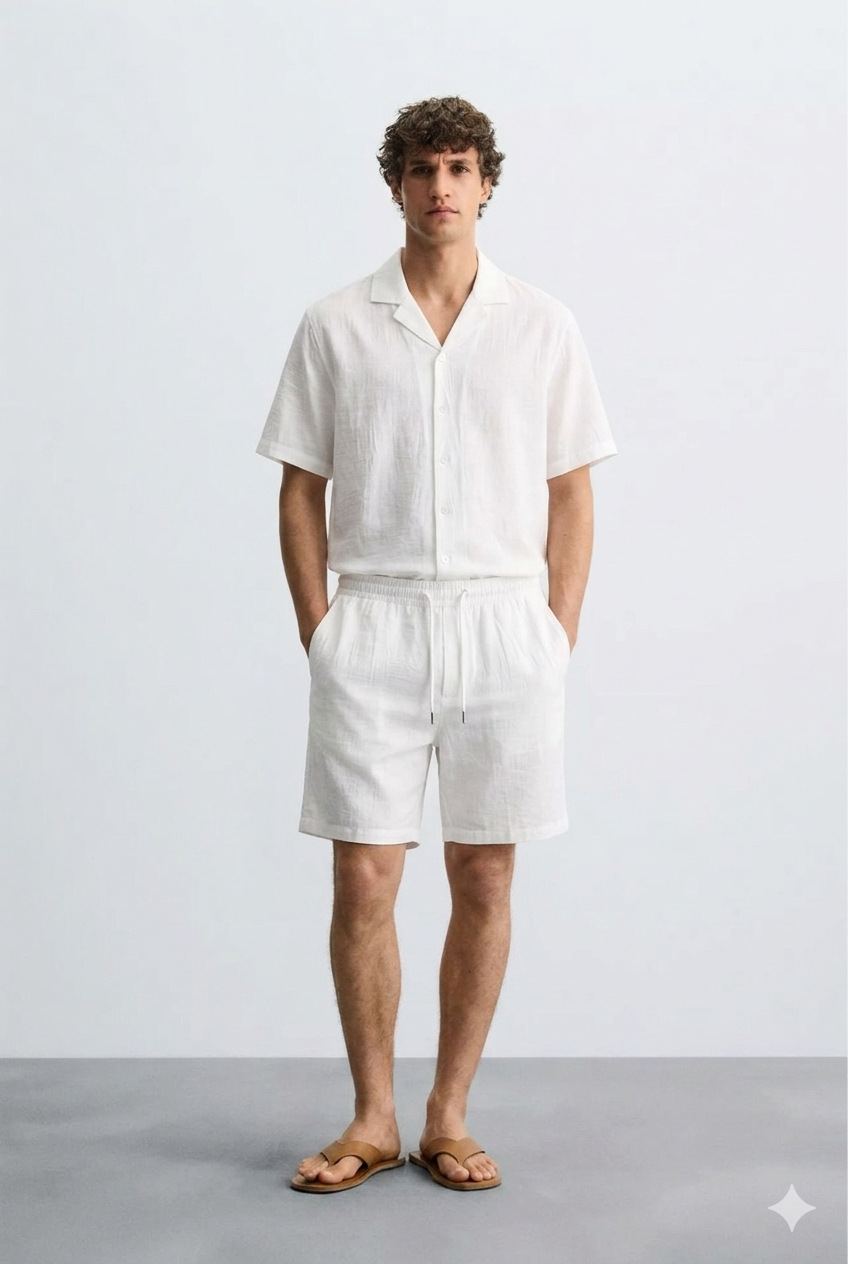 Ensemble Riviera blanc de la marque NO LIMIT, vêtu d'une tenue élégante et décontractée, vue en détail.