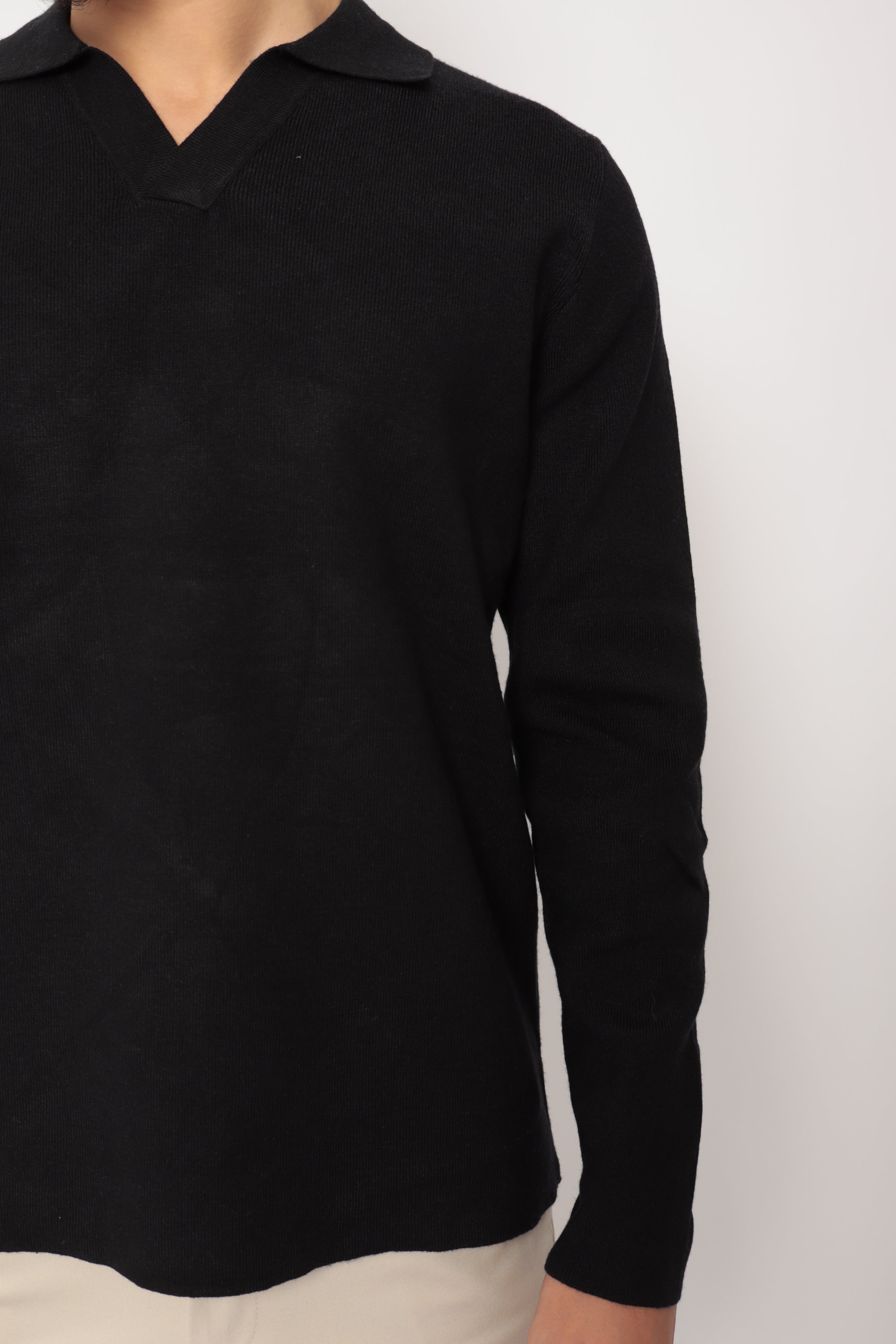 Polo col V épais - noir - NO LIMIT