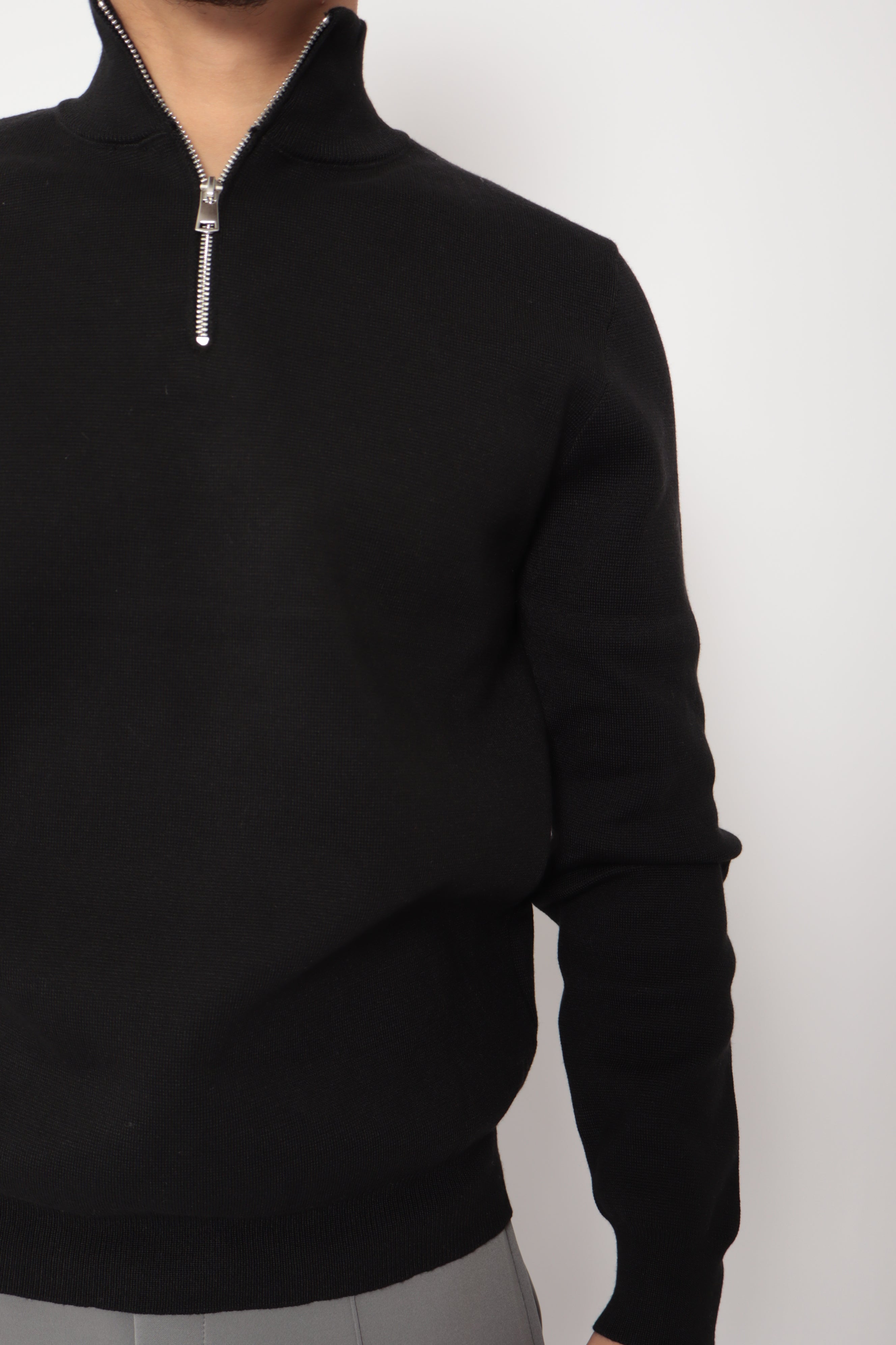 Pull à zip texturé - noir - NO LIMIT