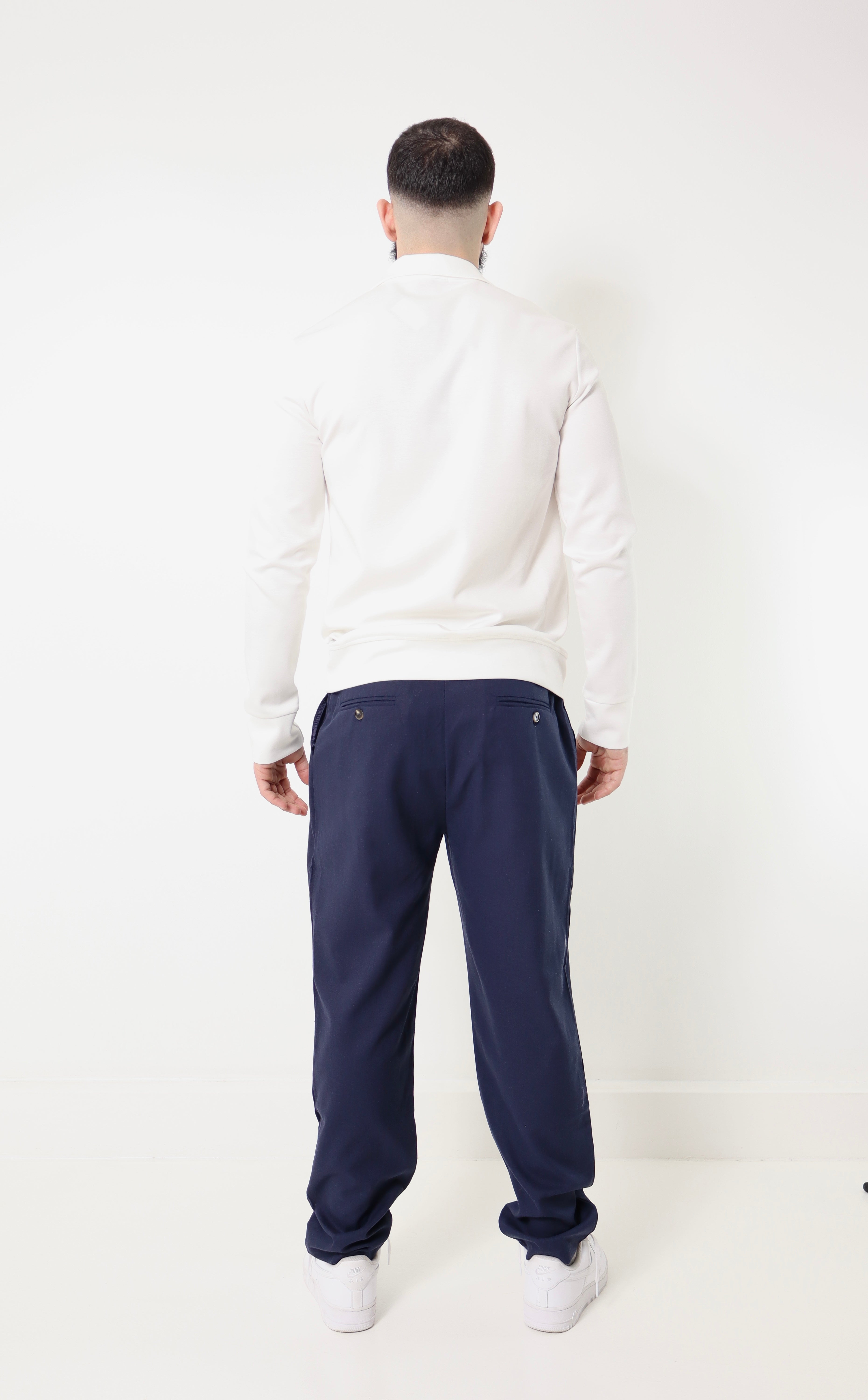 Pull col zip - blanc