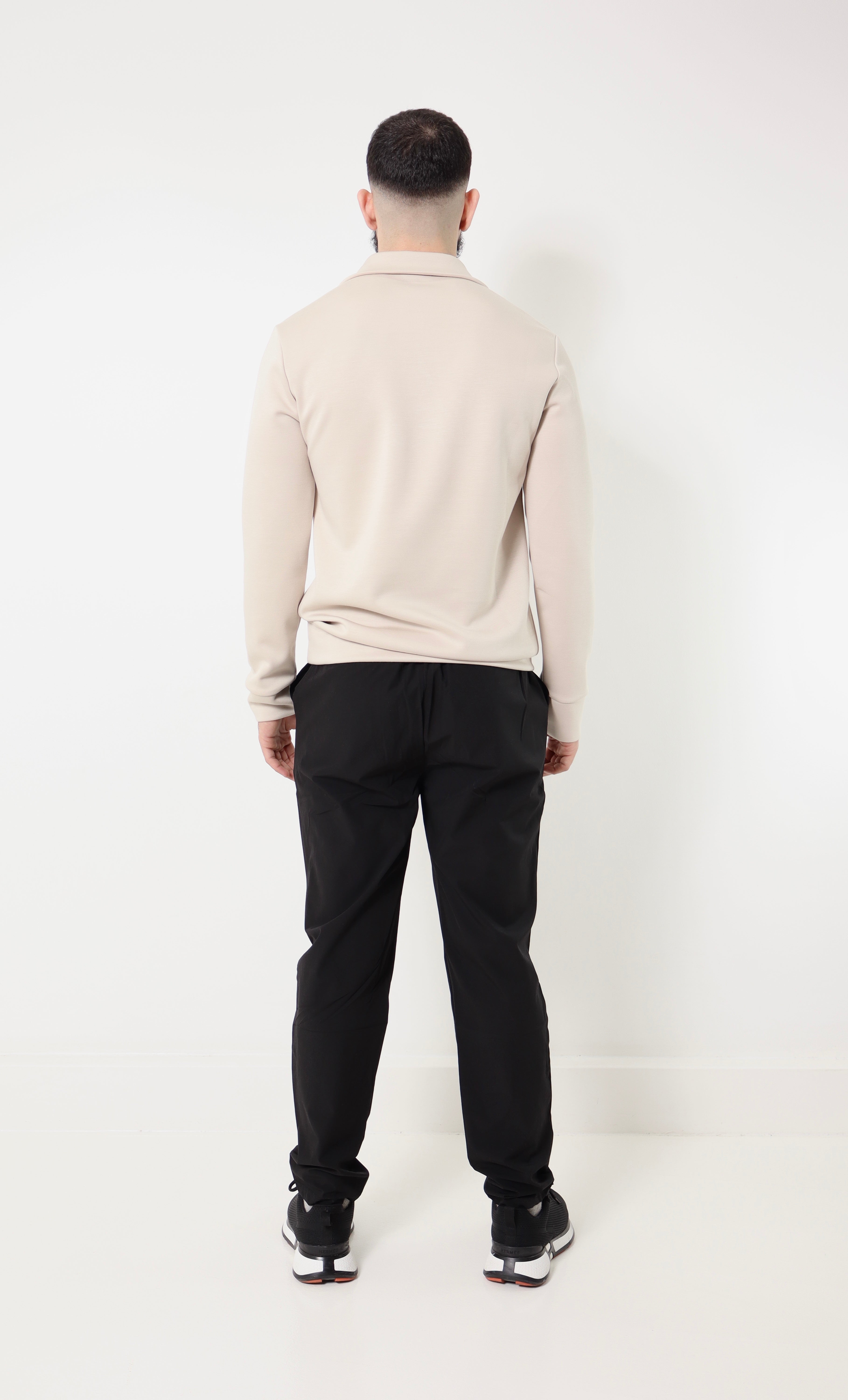 Pull col zip - beige