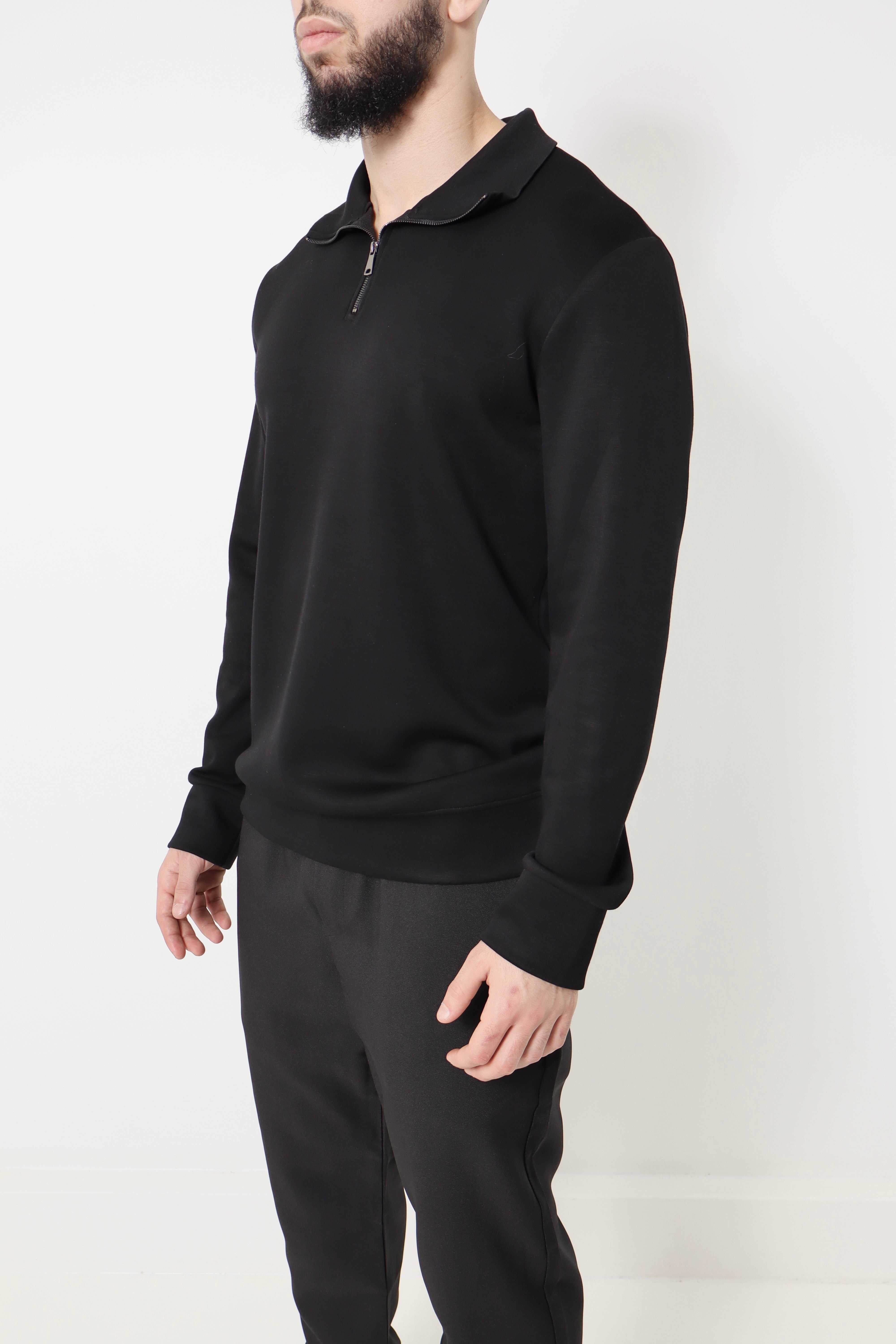 Pull col zip - noir