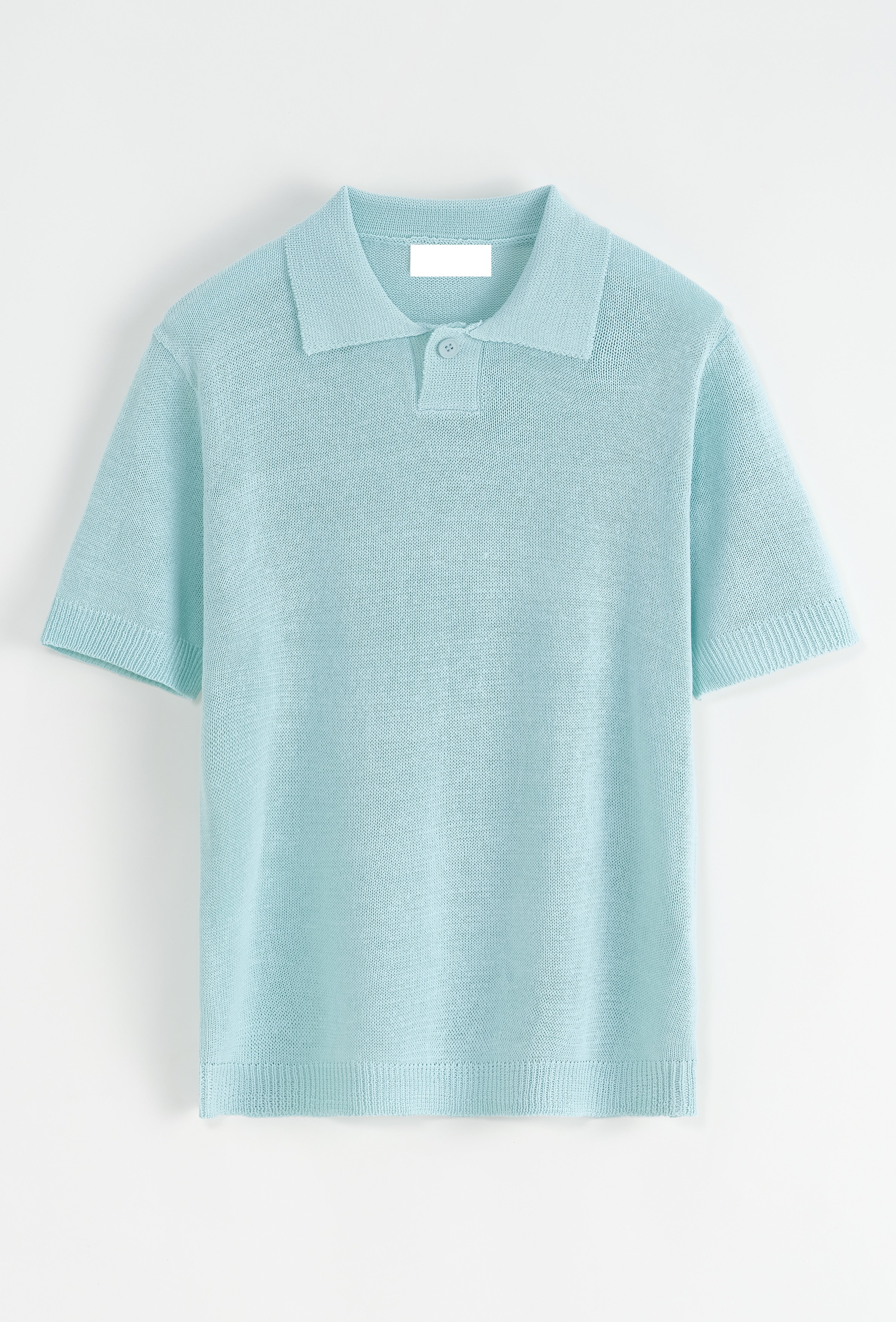 polo en maille - a boutons - bleu
