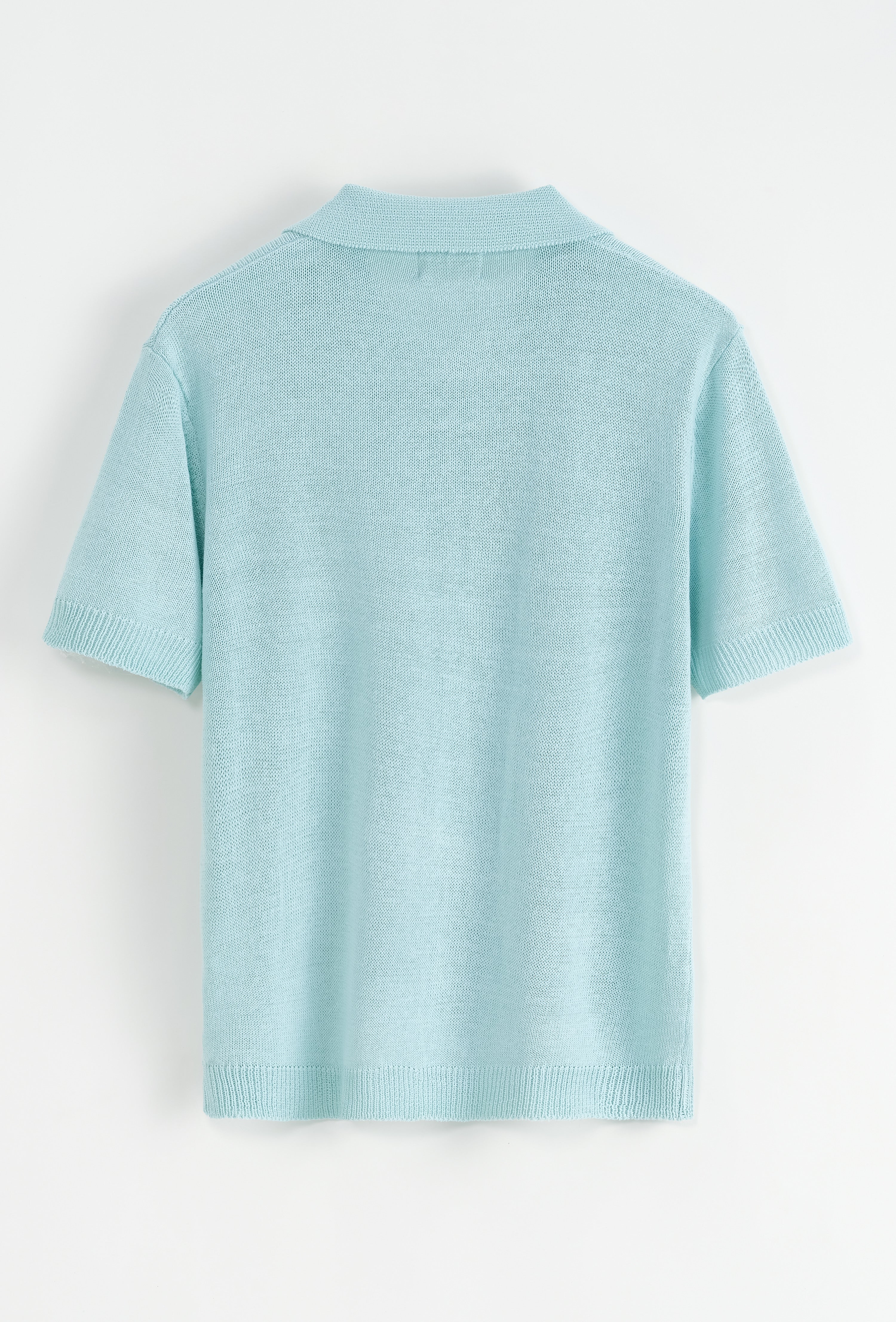 polo en maille - a boutons - bleu