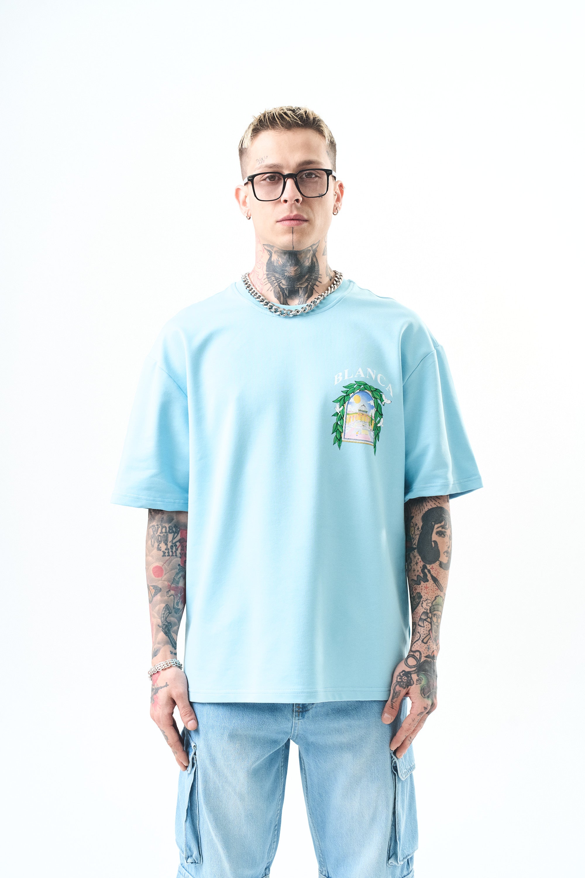 T-shirt - laurier - bleu