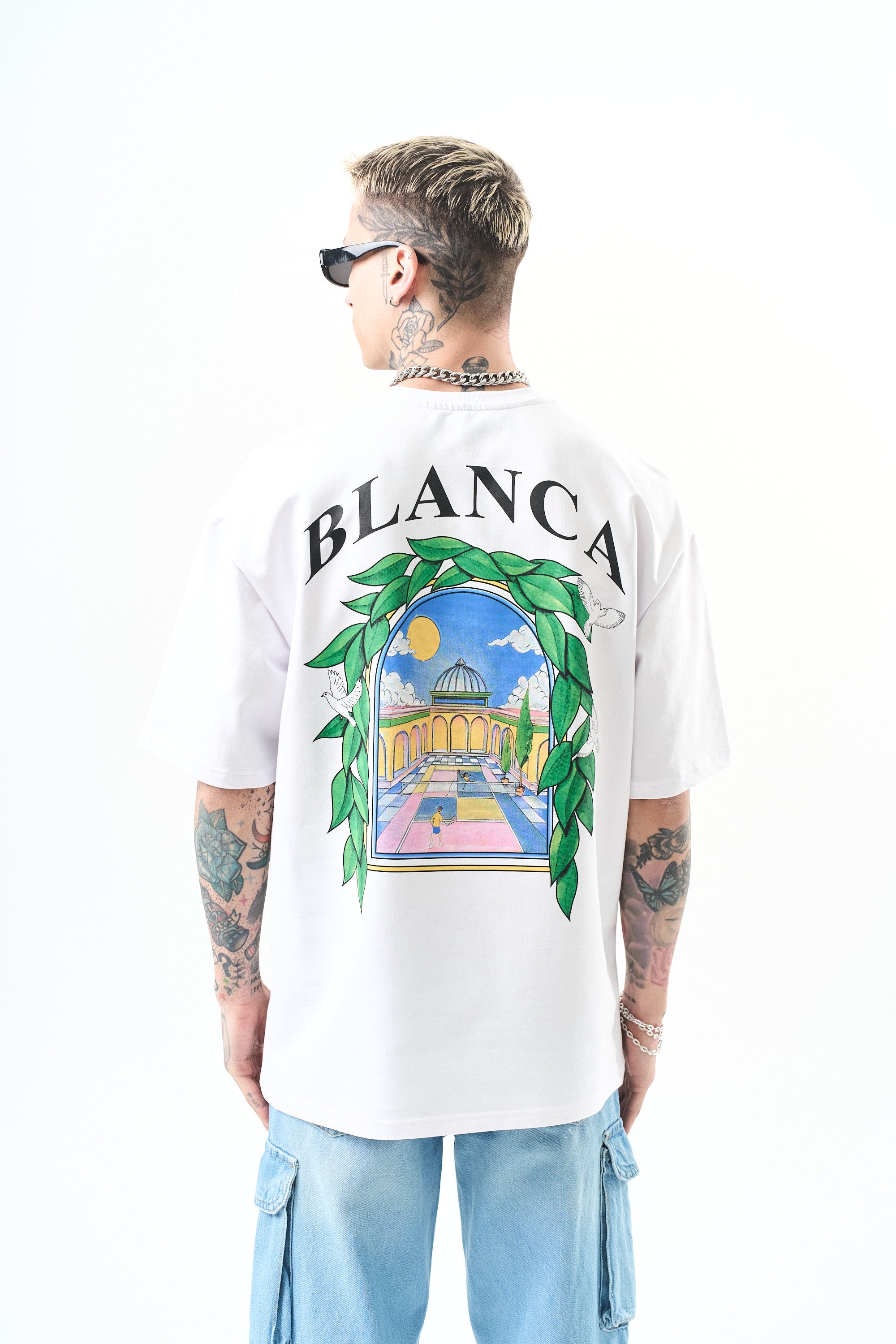 T-shirt - laurier - blanc