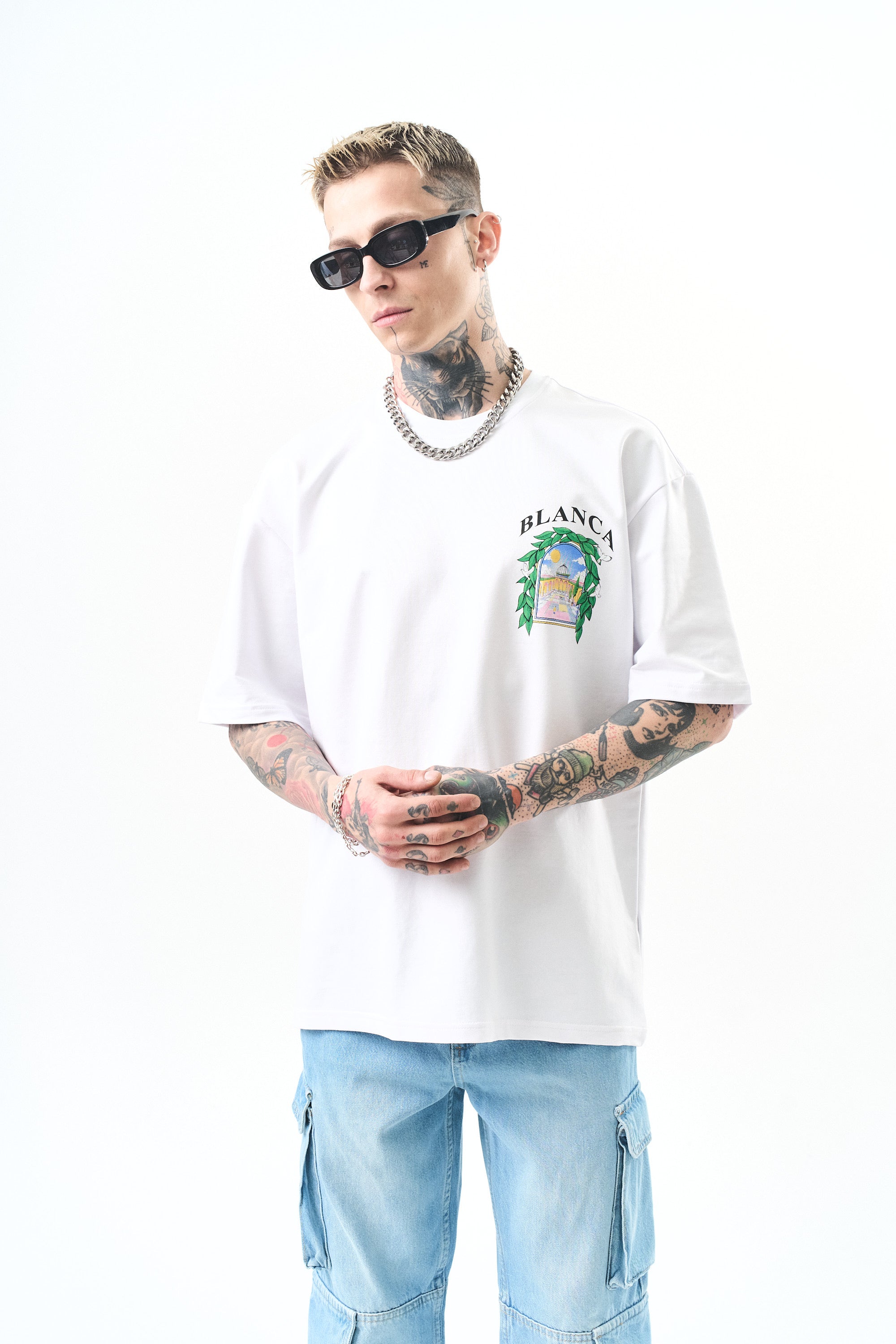T-shirt - laurier - blanc