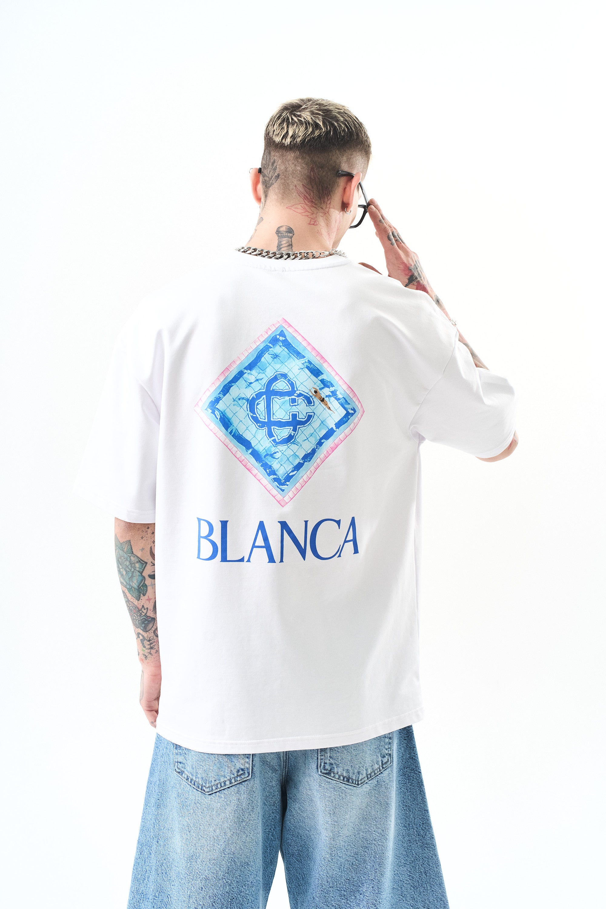 T-shirt - pool - blanc