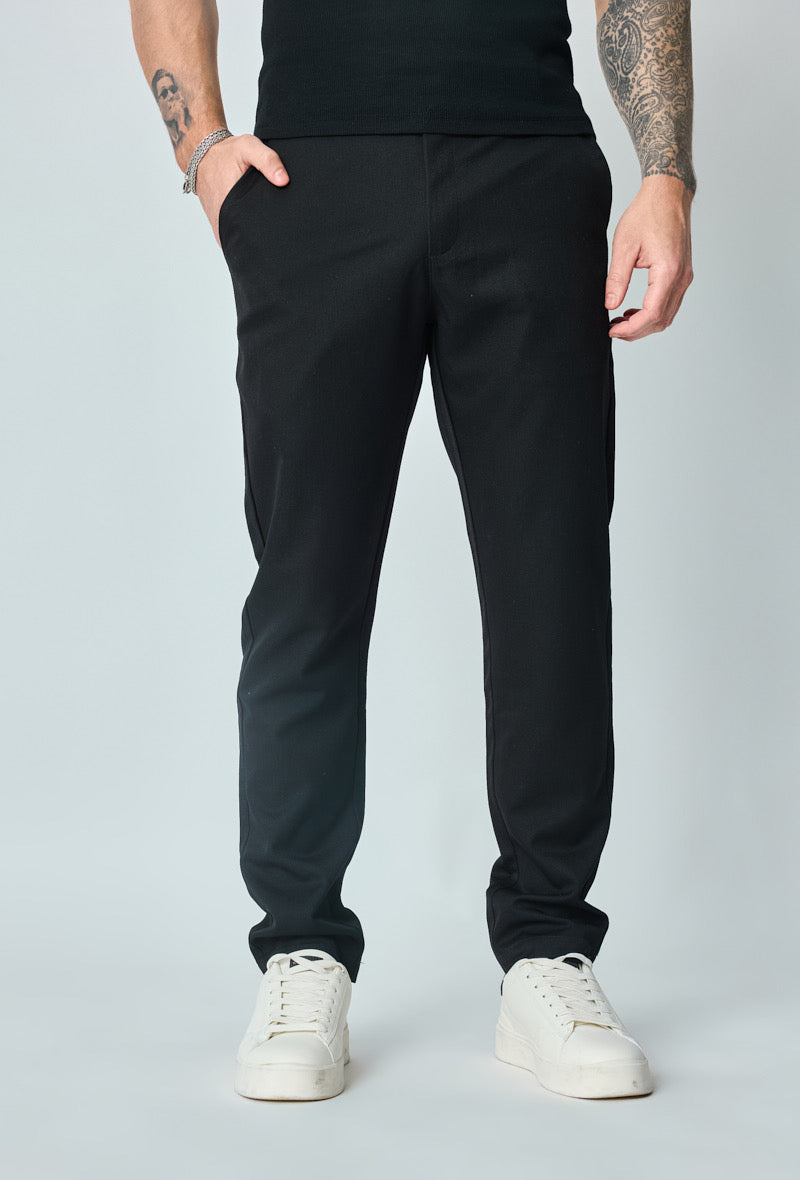 Pantalon effet lin - noir
