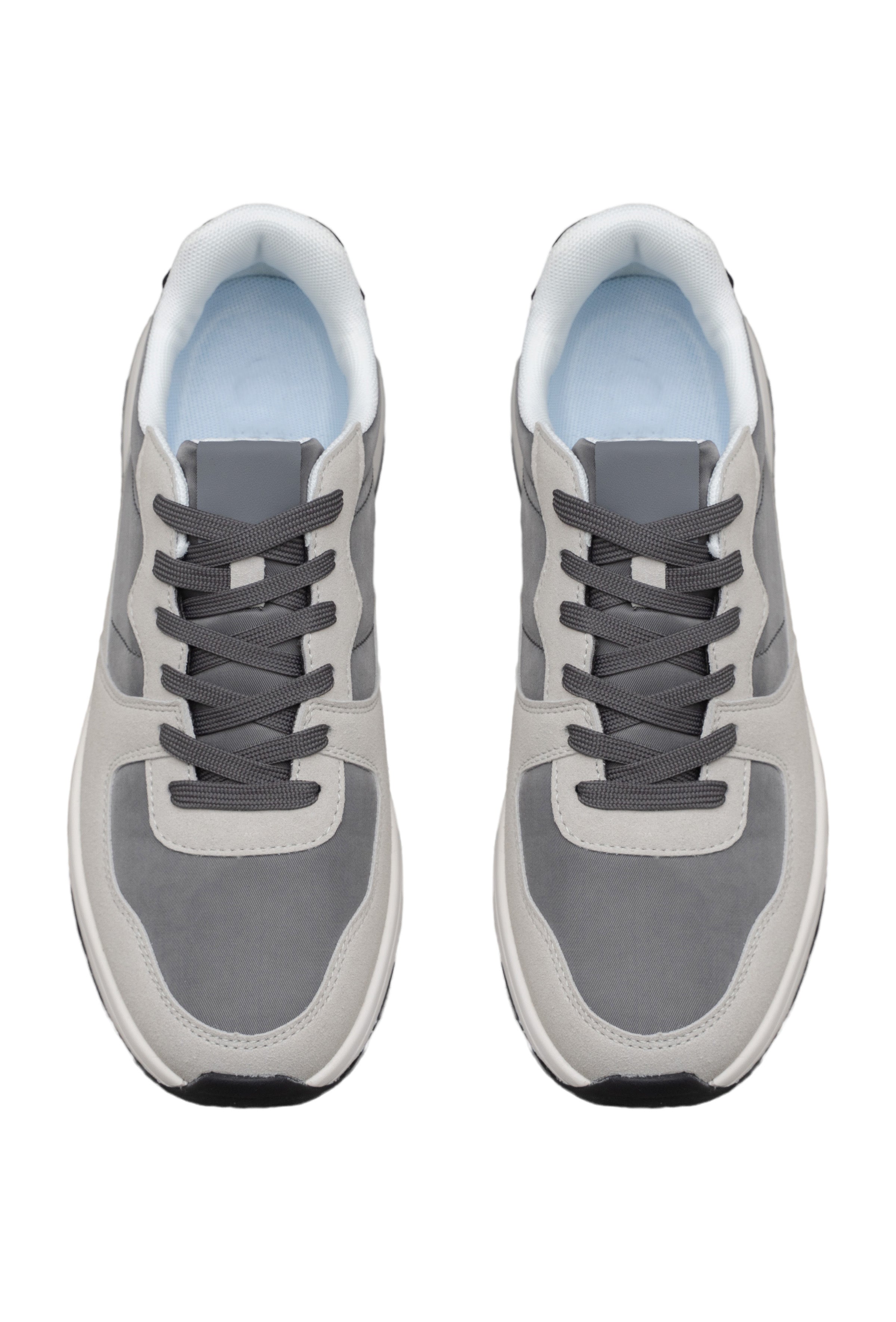 Baskets gris NO LIMIT pour un style décontracté, en tissu confortable et design simple, vues de face.