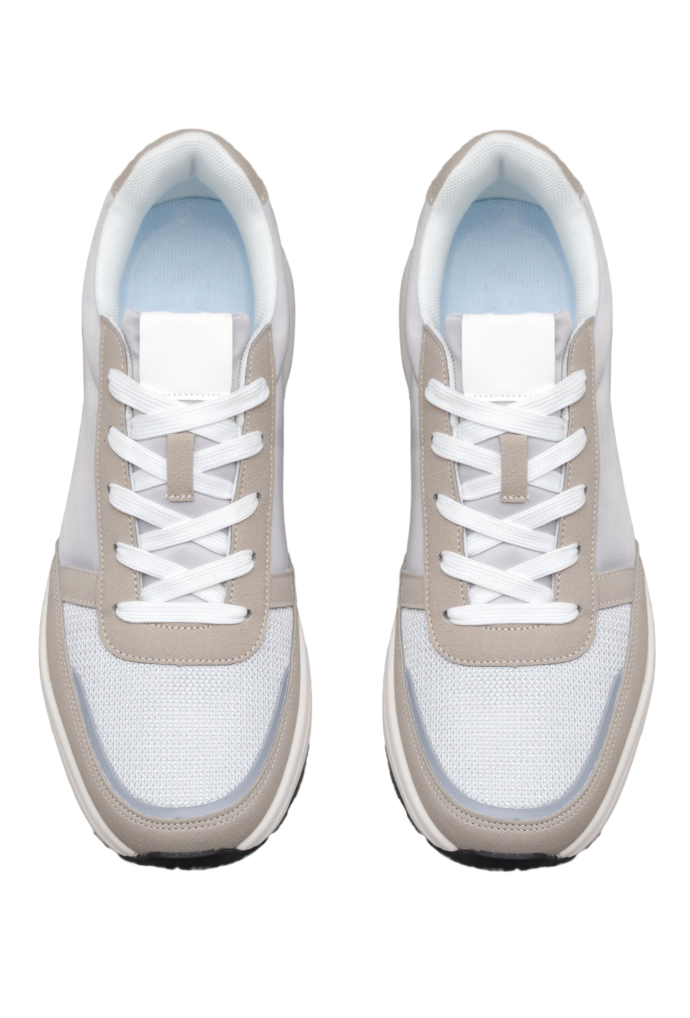 Baskets city gris et beige de la marque NO LIMIT, avec design décontracté et semelle blanche.