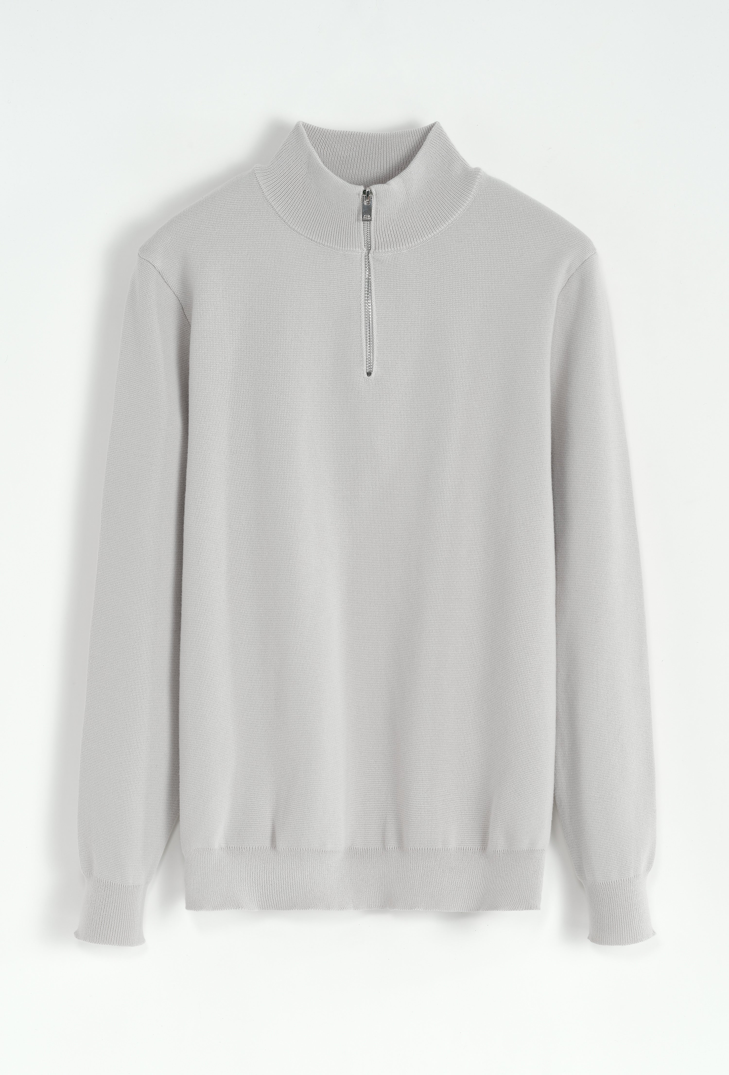 Pull à zip texturé - gris - NO LIMIT